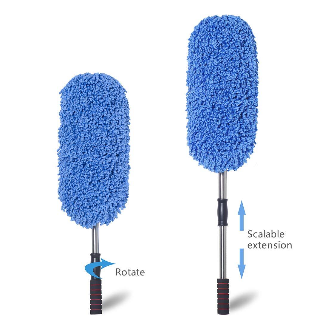 3 Pack Microfiber Car Duster Exterior Scratch Free Extendable Handle Interior