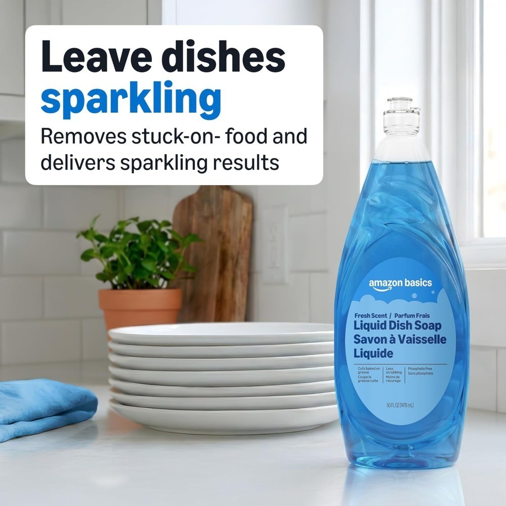 Dish Soap, Fresh Scent, 50 fl oz, Pack of 1, Packaging May Vary
