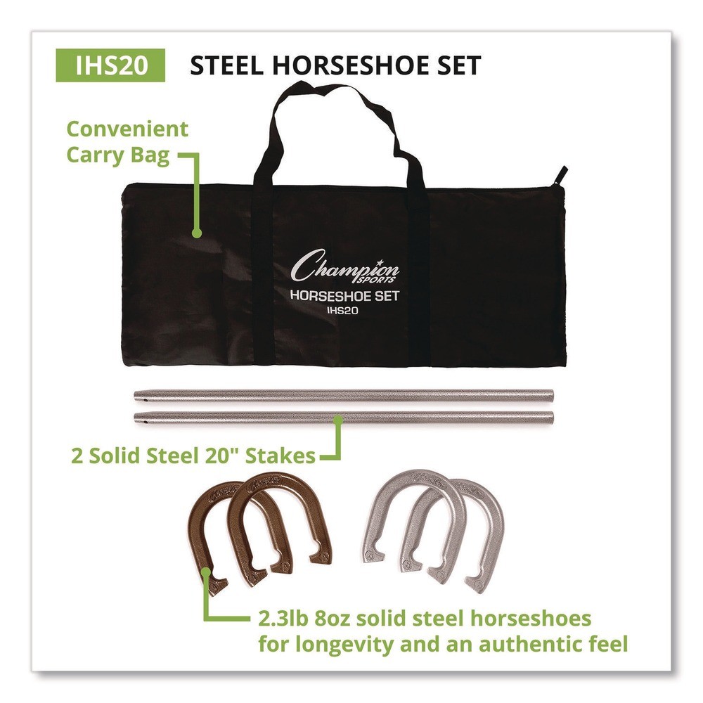 Champion Sports IHS20 Steel Horseshoe Set (1-Set) New