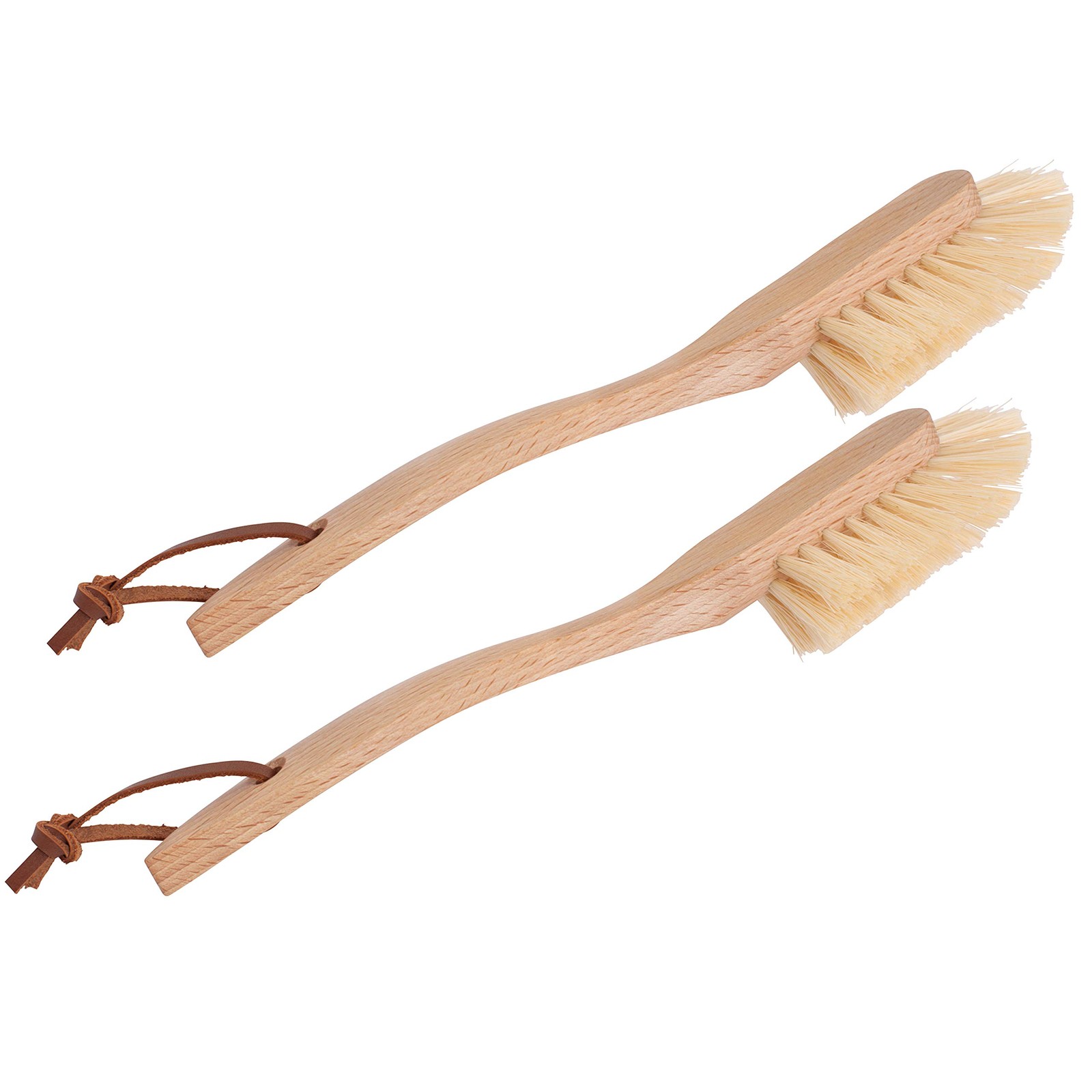 Tampico Fiber Dish Brush with Oiled Beechwood Handle, Set of 2, 10-3/8-Inches