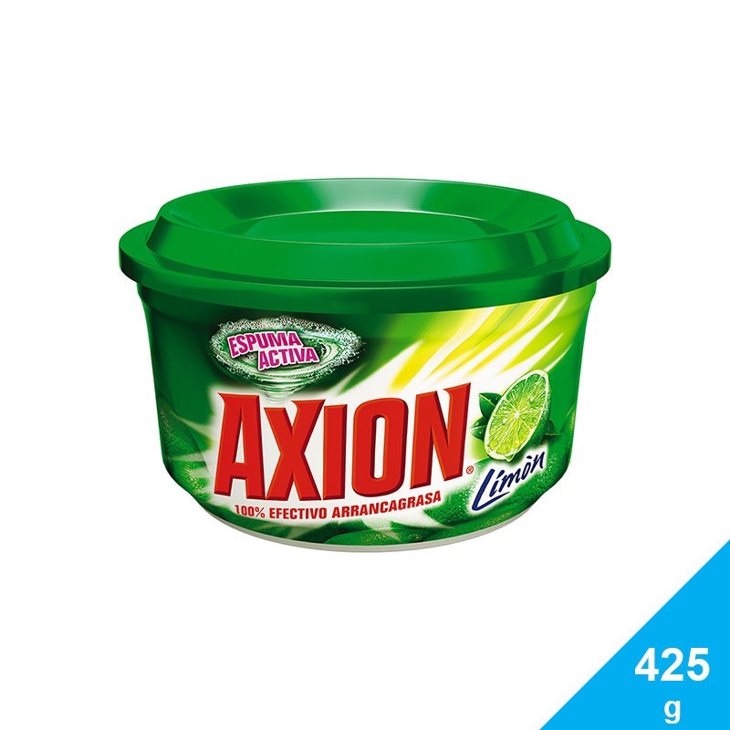 AXION LAVAPLATOS El Verdadero Arrancagrasa LIMON 425g (Pack of 2)