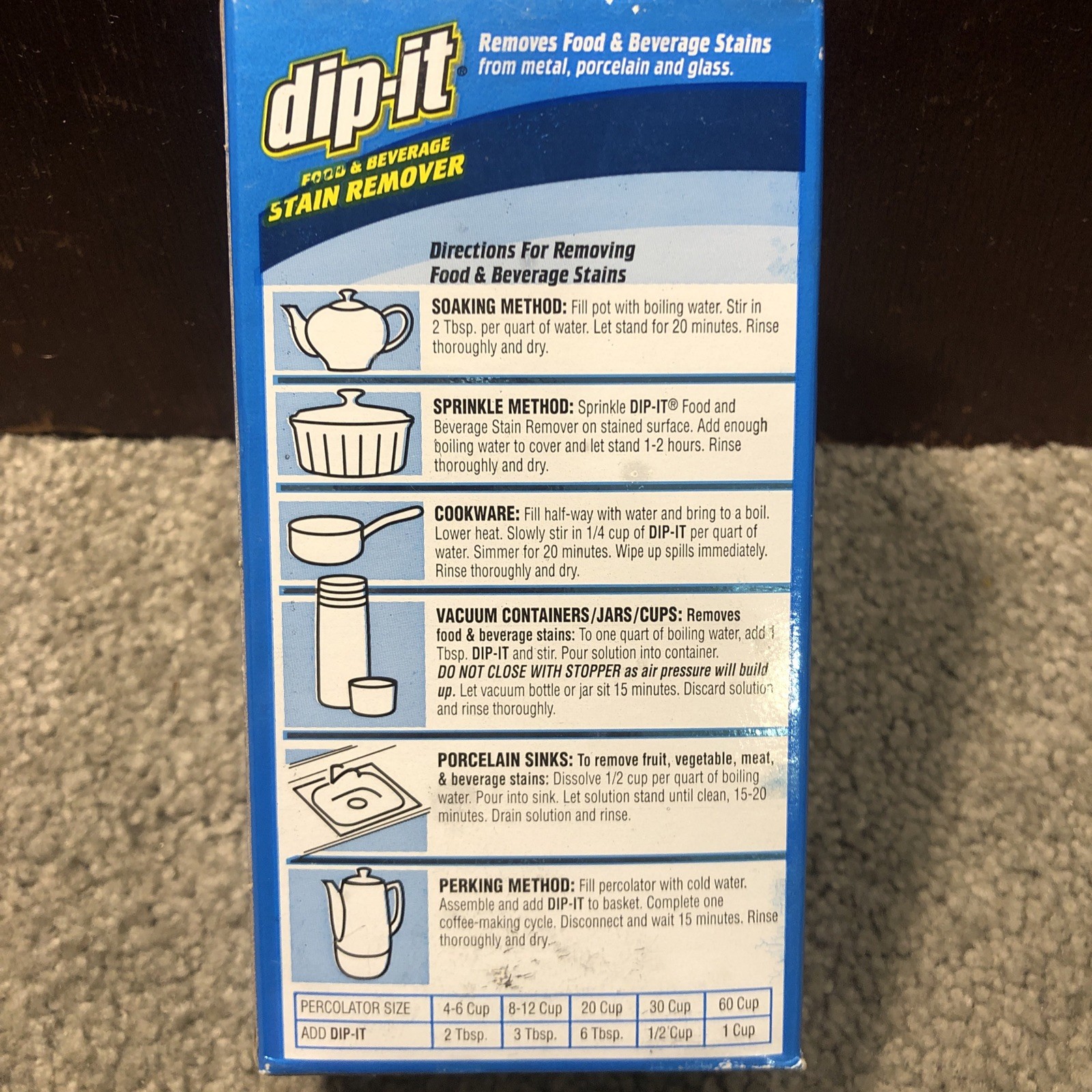 X7 Dip-It Food & Beverage Stain Remover for Metal, Porcelain & Glass, 5oz