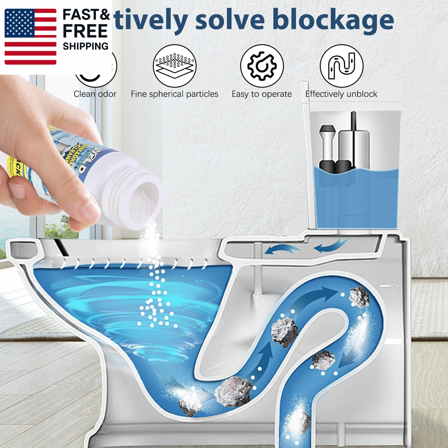2Pc Wild Tornado Pipe Dredge,Powerful Sink Cleaner for Kitchen Toilet Pipeline