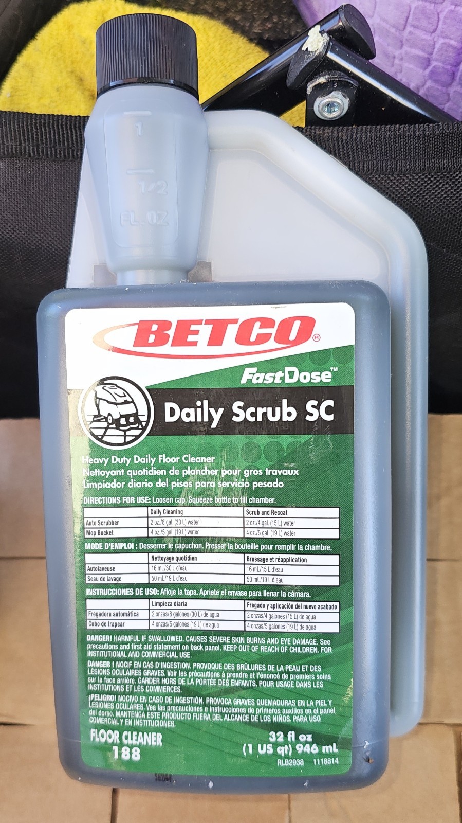 Betco Daily Scrub SC Floor Cleaner 188, 32 Oz/Bottle