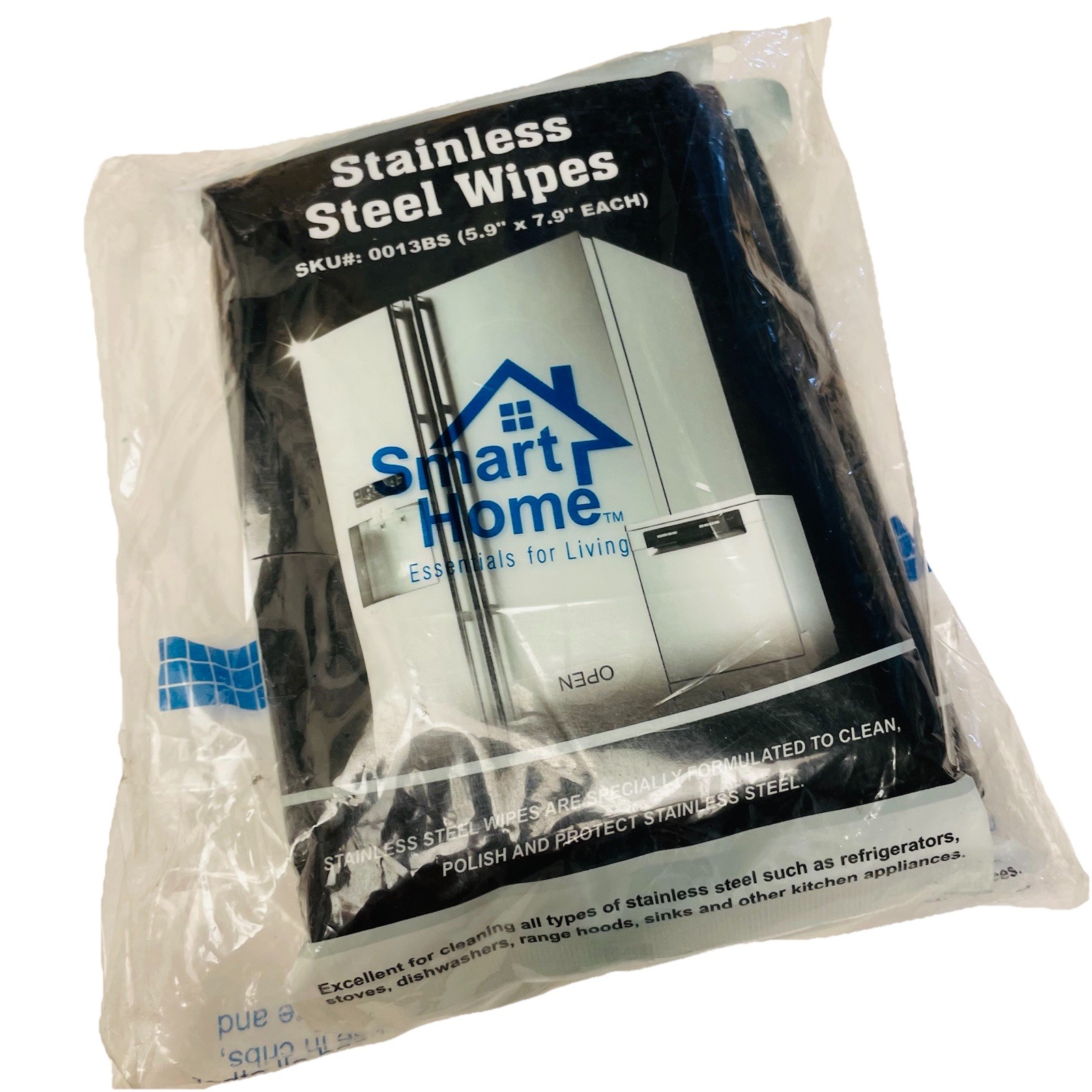 2 Packs of Smart Home Stainless Steel Wipes 30 Count per pack 60 Wipes Total
