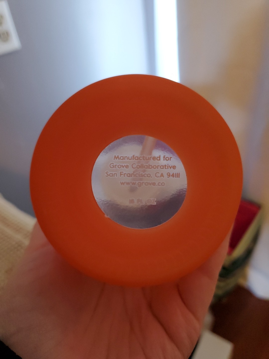 Grove Co Reusable Glass Spray 16oz Bottle with Fresh Orange Sleeve