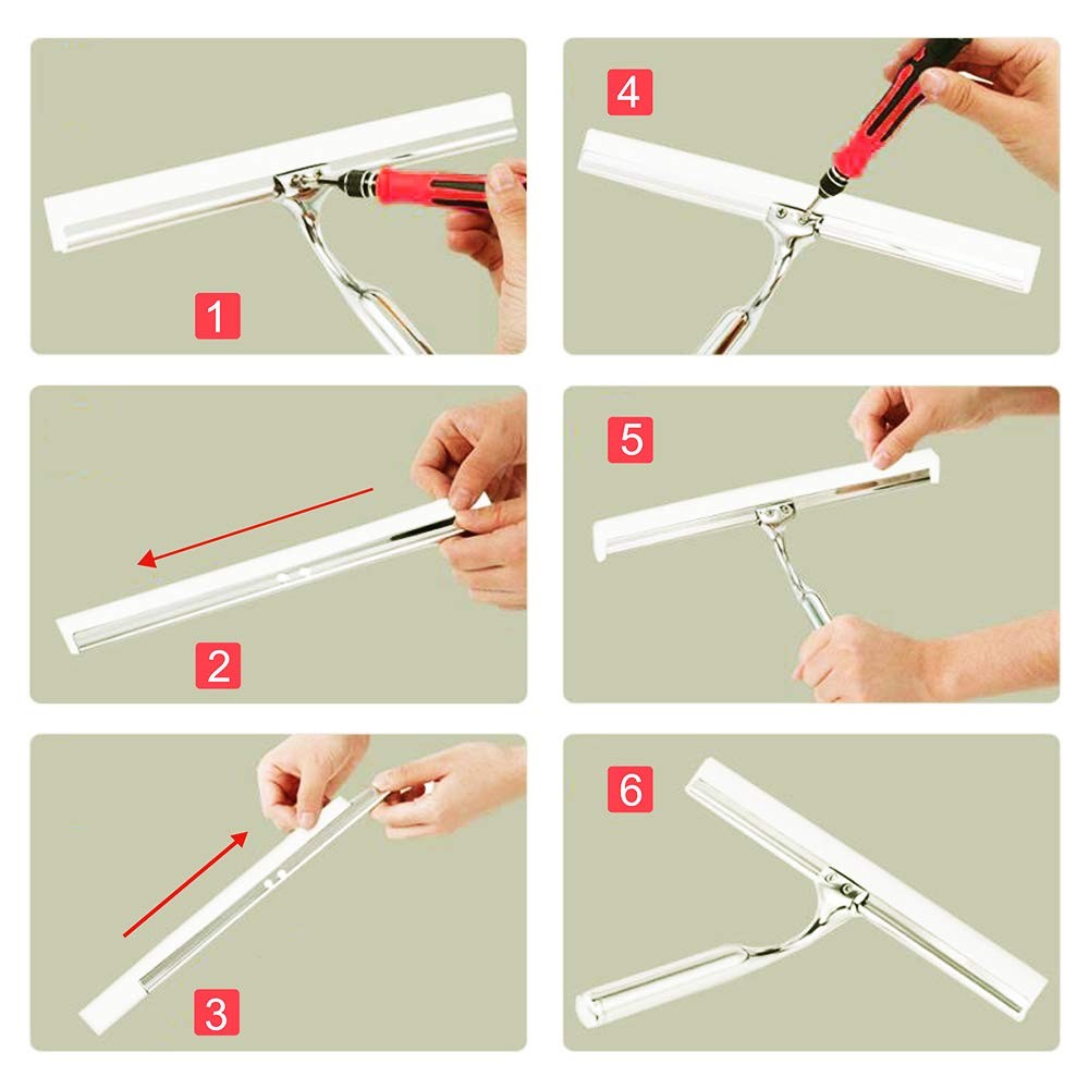 Squeegee Replacement Rubber Blades 10 Inch Shower Window Glass Car Door 2PCS