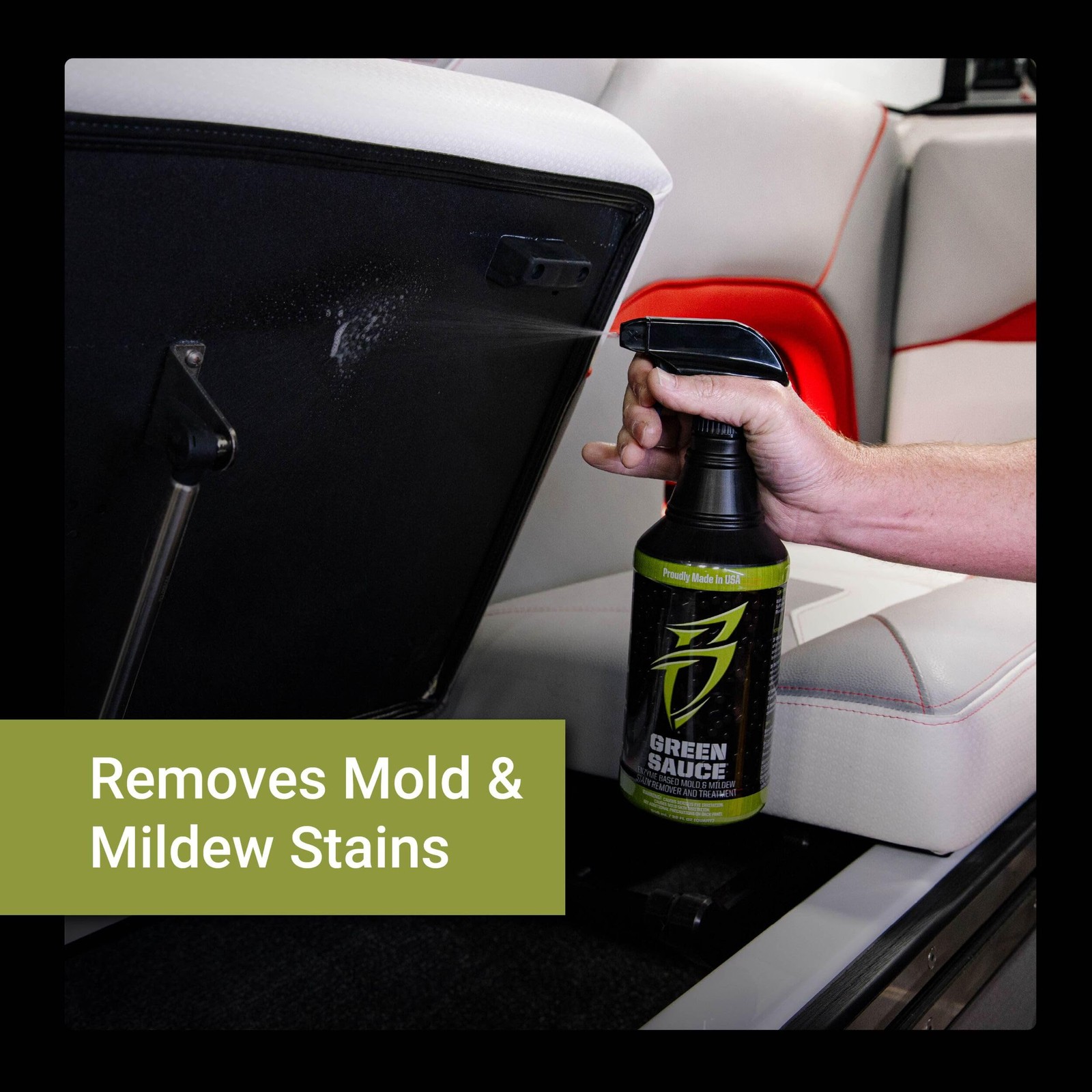 Green Sauce Enzyme-Based Stain Remover for Boat Interiors and Exterior, 32 oz.