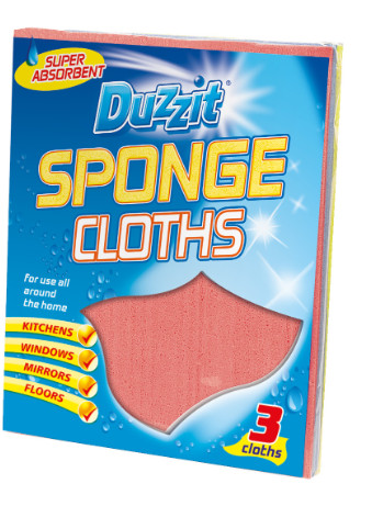 Duzzit Super Absorbent Sponge Cloths – 3 Pack, for use all around the Home