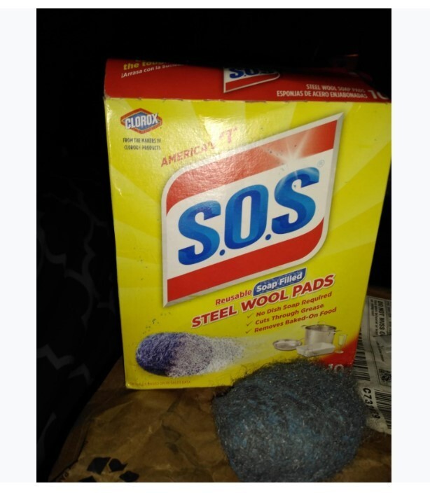 Steel Wool Soap Pads 10 pc. Grease-fighting Reusable Soap into the pad Anti-rust