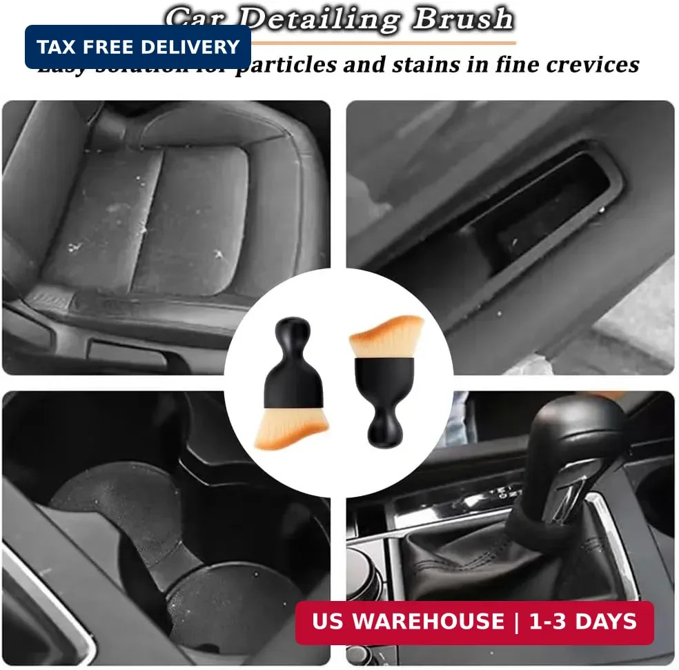 2 Pcs Car Detailing Brush, Car Wash Brush, Car Interior Cleaning Brush Ideal for