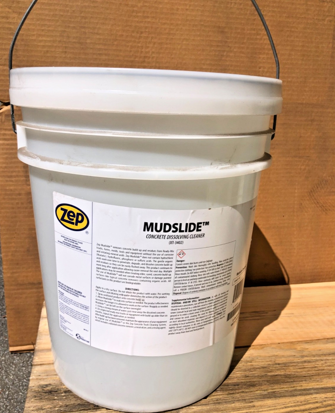 Zep Mudslide 599435 5 Gal Concrete Dissolving Cleaner Heavy Duty New
