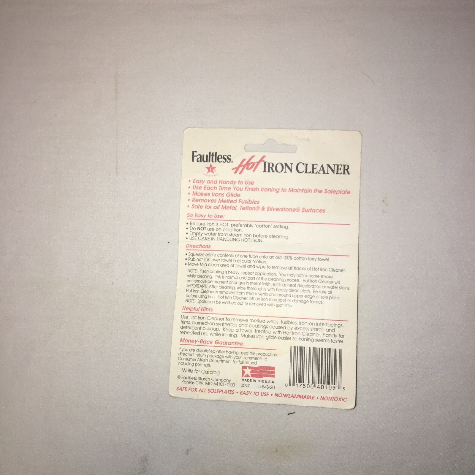 Lot Of 2 Faultless Hot Iron Cleaner New