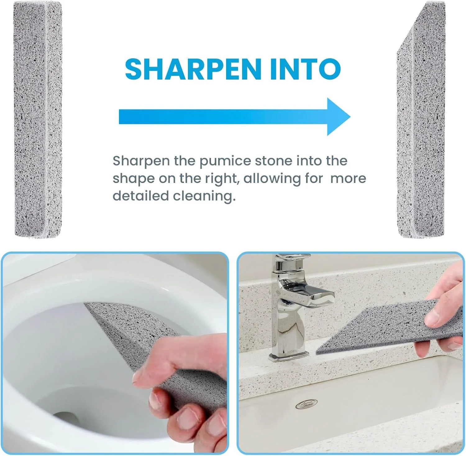 14 Pack Pumice Stone for Toilet Bowl Cleaning, Powerfully Cleans Hard Water Ring