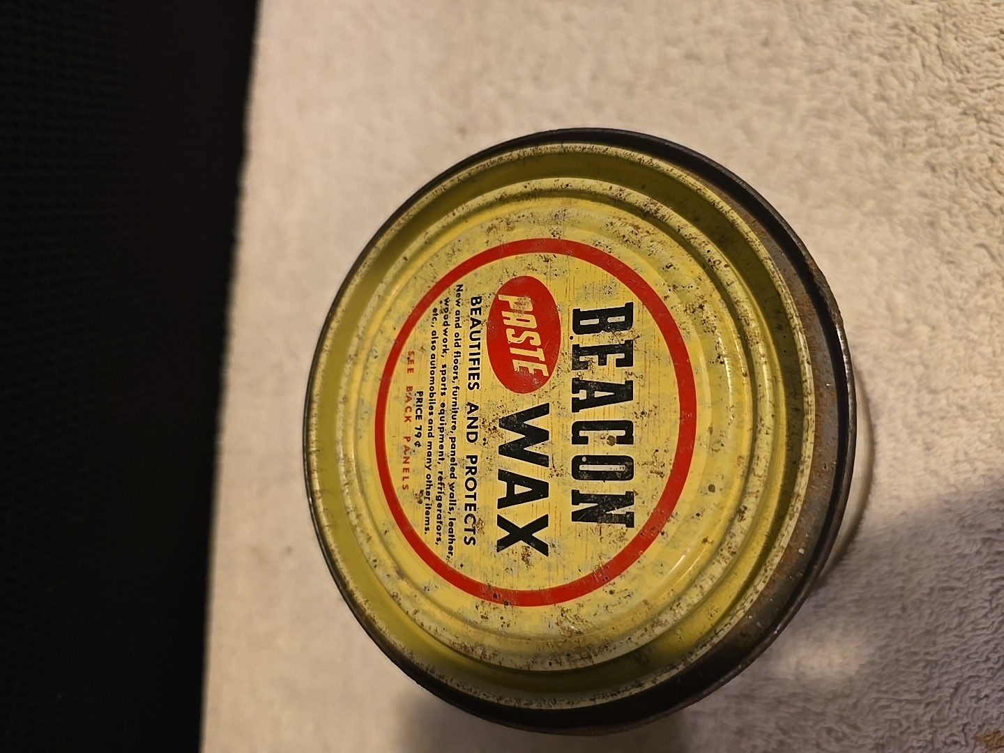 BEACON Paste Wax 16 oz Partial Tin THE BEACON CO. Boston 40, Mass. USA 25 % Full