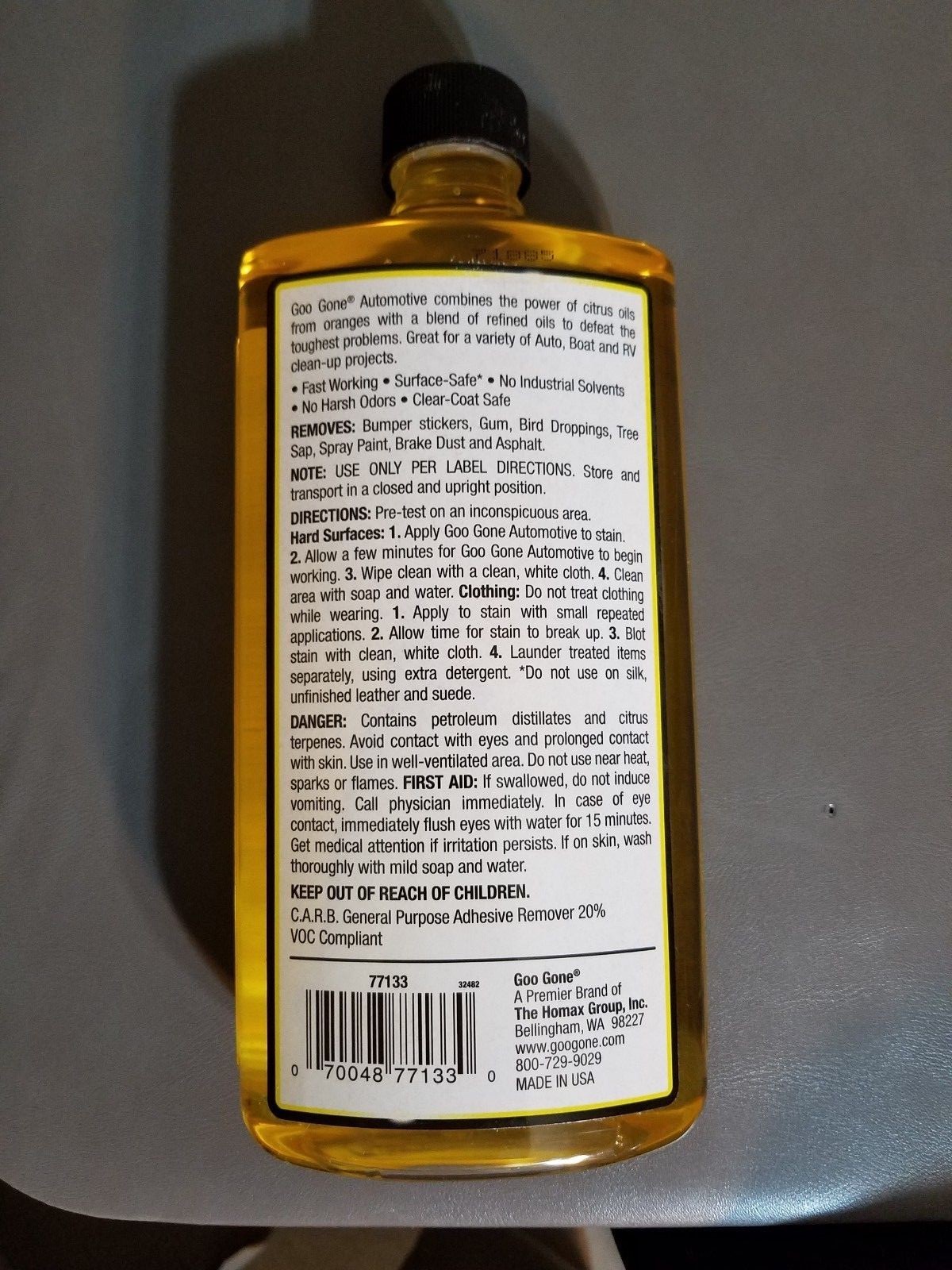 Lot of 2 16OZ bottle Goo Gone Automotive Cleaner Goo Gone Citrus Cleaner 16OUNCE