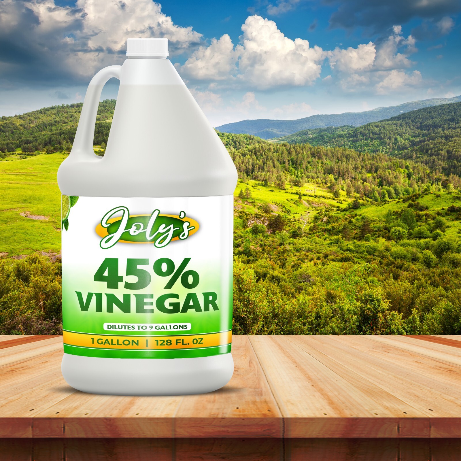 Joly’s 45% Vinegar, 1 Gallon (128 fl oz), Concentrated Cleaning-Vinegar (Pack 2)