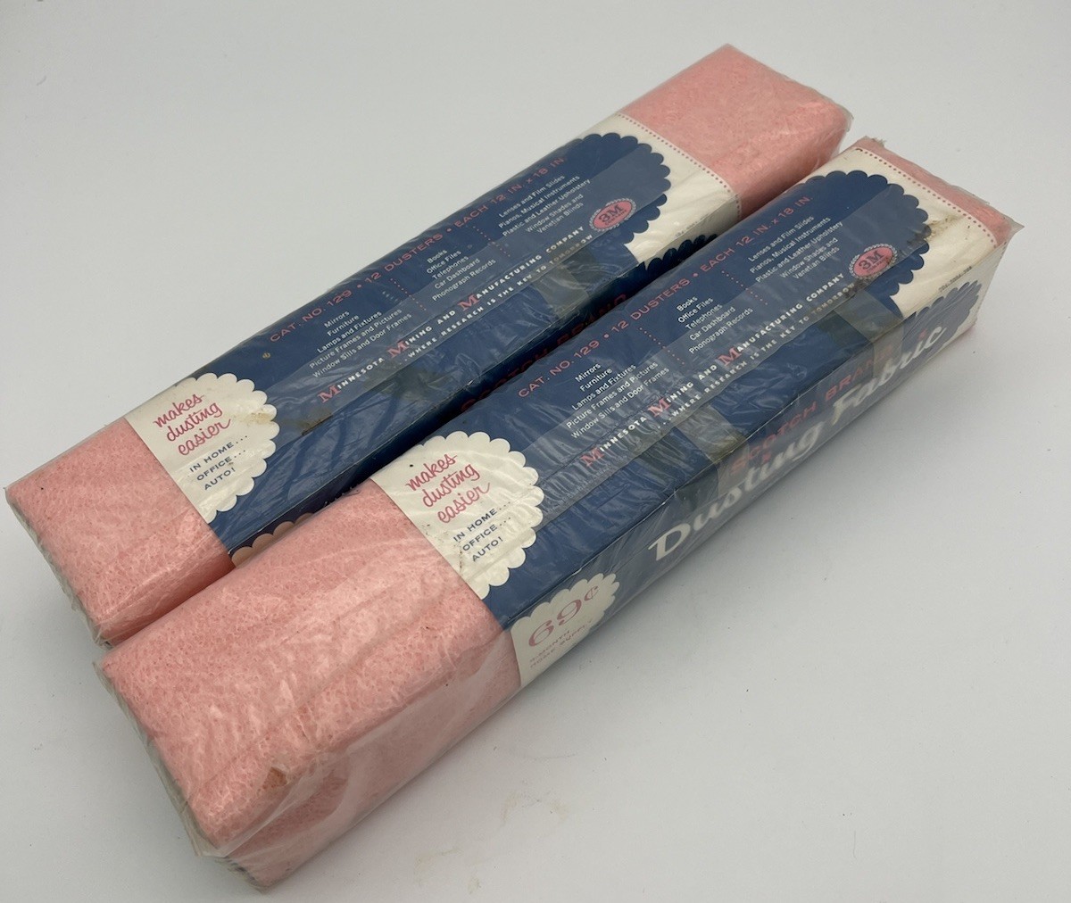 Vintage 1960 3M SCOTCH Brand Dusting Fabric 2pks 24 Total #129 Size 12″ x18″ NEW