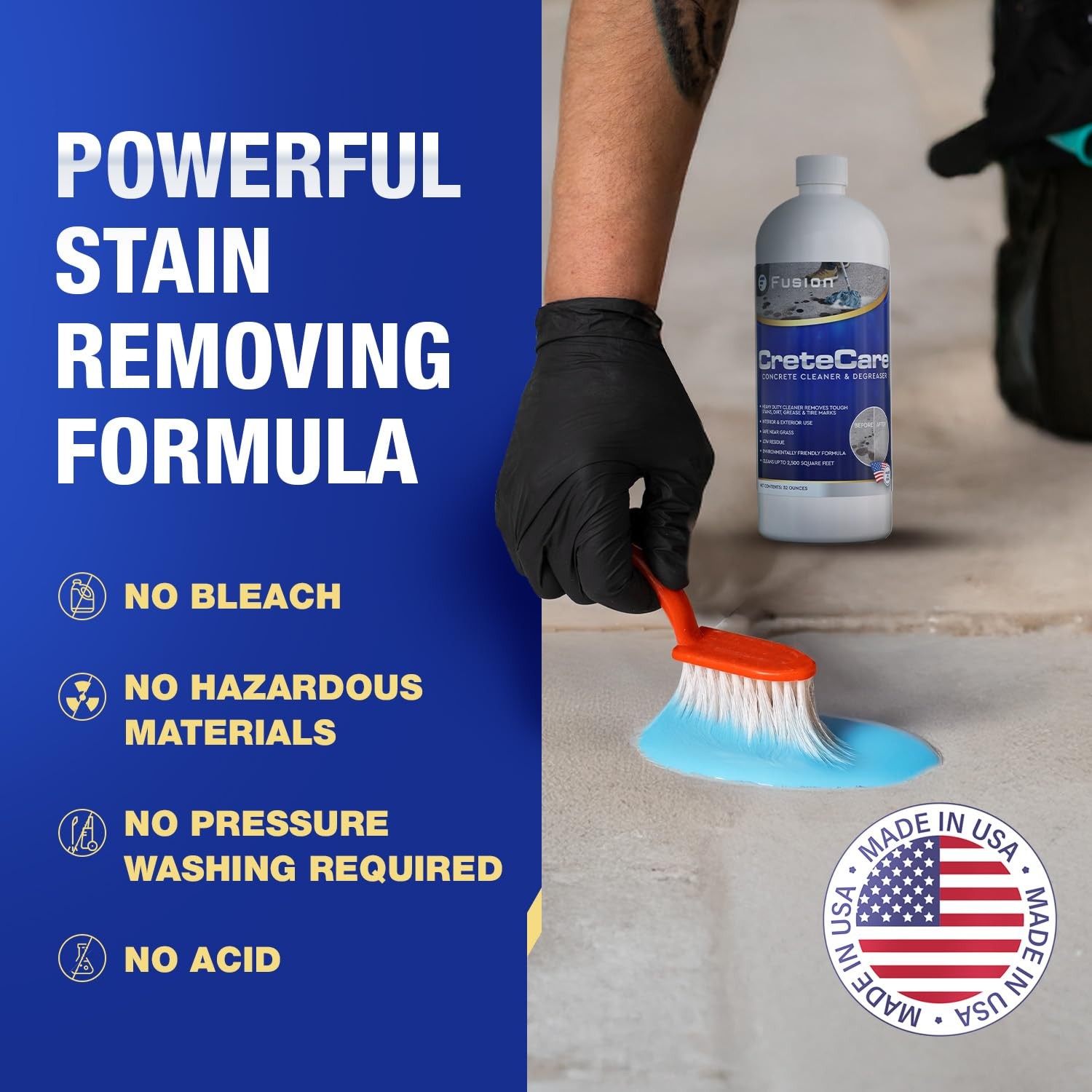 Fusion CreteCare The Ultimate Concrete Cleaner and Driveway Oil Stain Remover…
