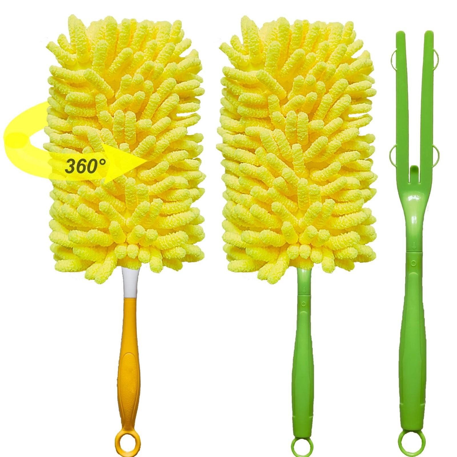 Reusable Duster for Swiffer, 2 Refills +1 Handle, 360 Heavy Duty Duster Refil…