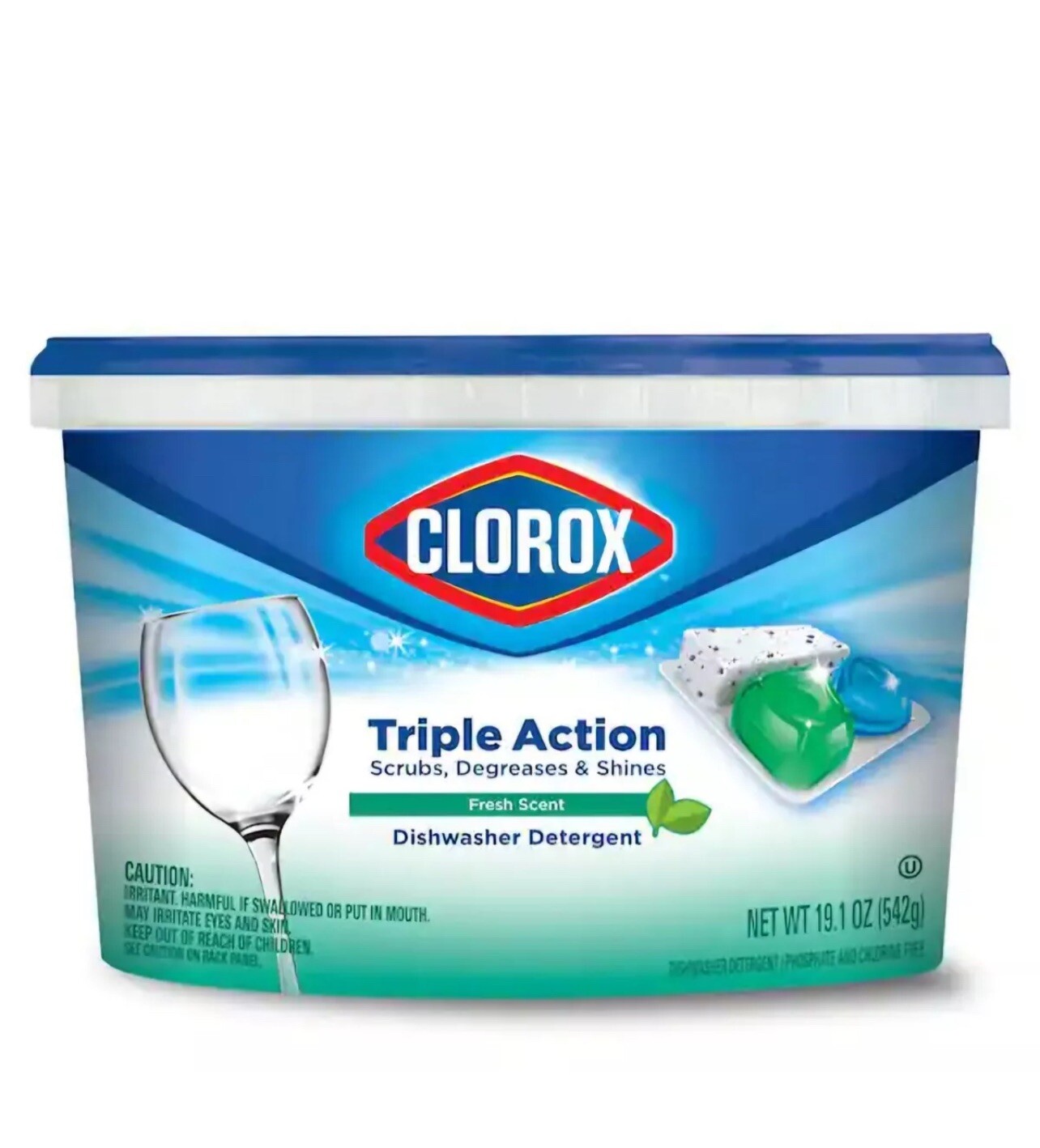 43 Pacs Clorox Triple Action Dishwashing Detergent Fresh Scent Degreases Scubs