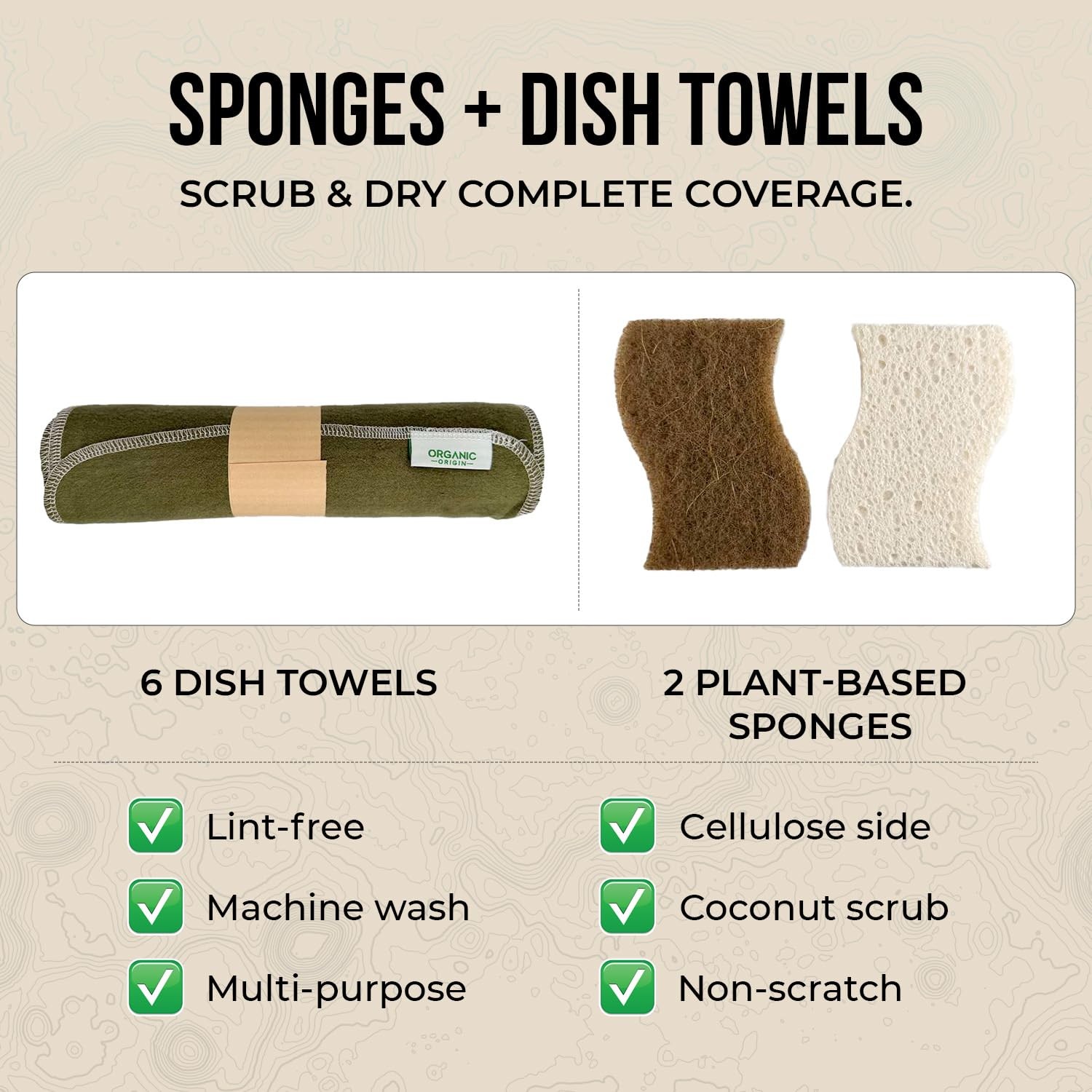 Kitchen Cleaning Kit 14 Piece – Swedish Dishcloths, Dish Towels for Kitchen, …