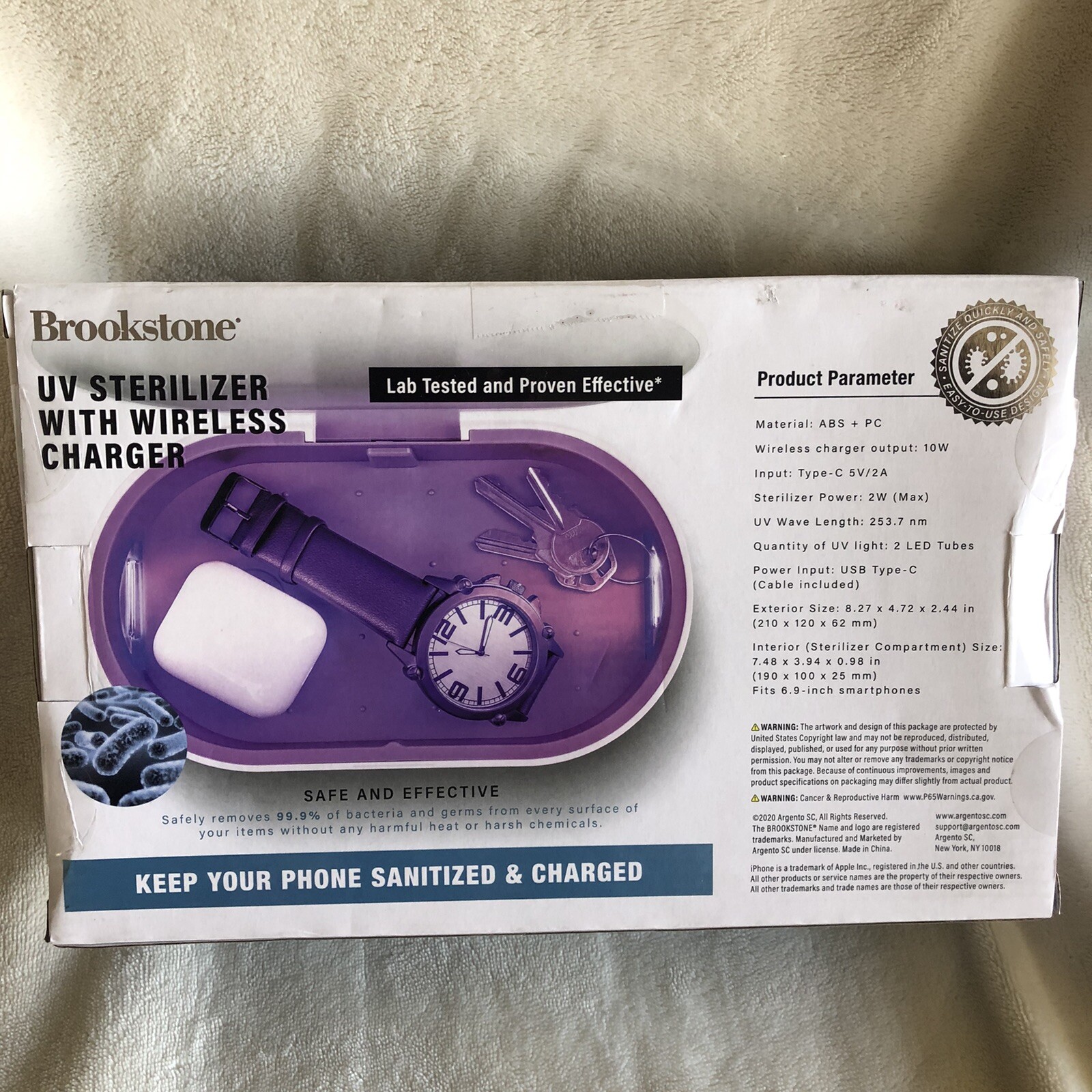 Multifunction UV Sterilizer Disinfection Storage Box With Wireless Charger