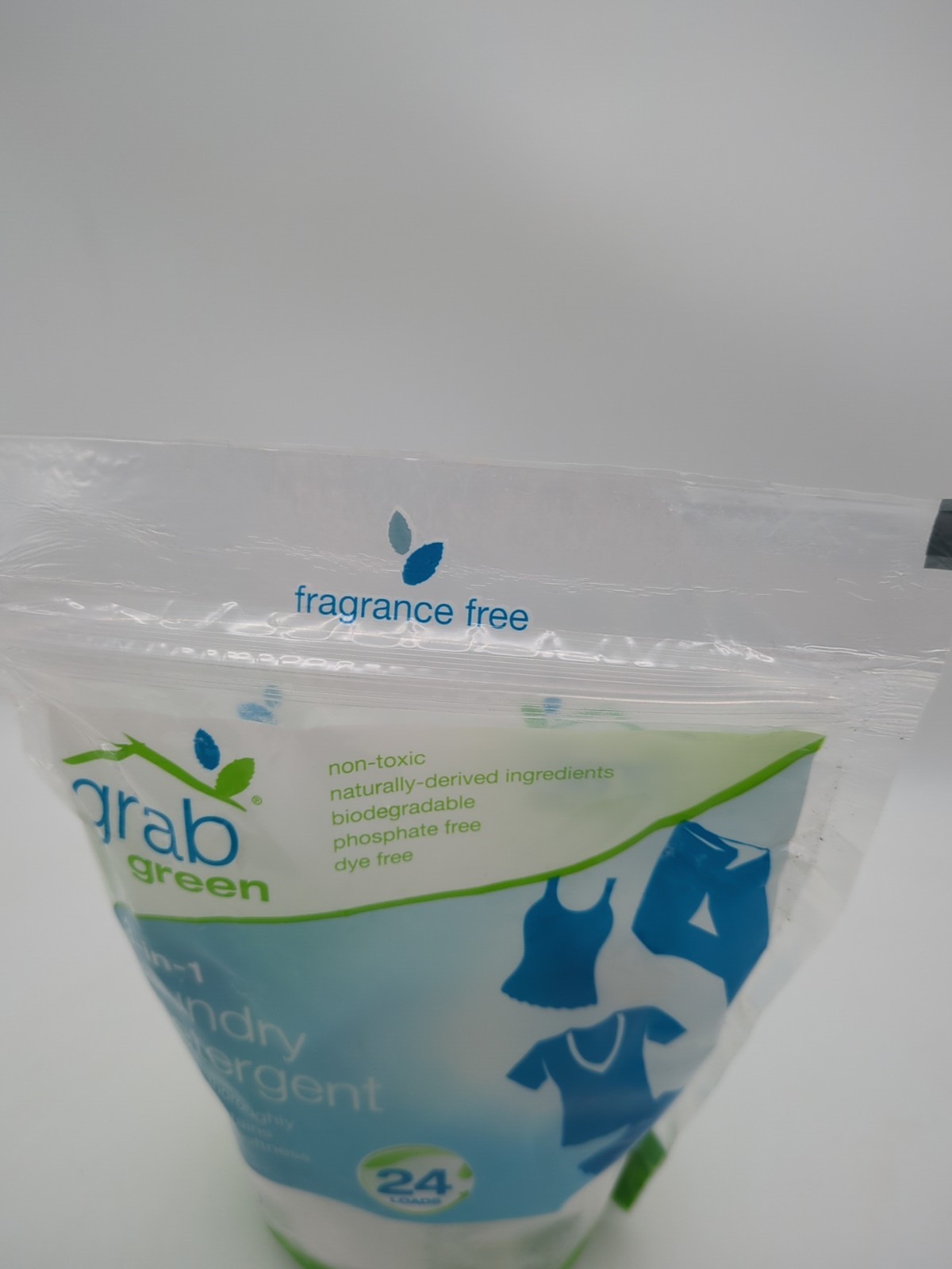 Grab Green Laundry Detergent Fragrance Free 24 Loads (15.2 oz) Pack