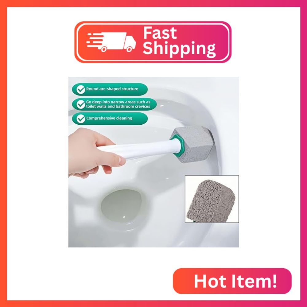 Pumice Stone Toilet Cleaning Kit with Long Handle – Effortless Hard Water Stain