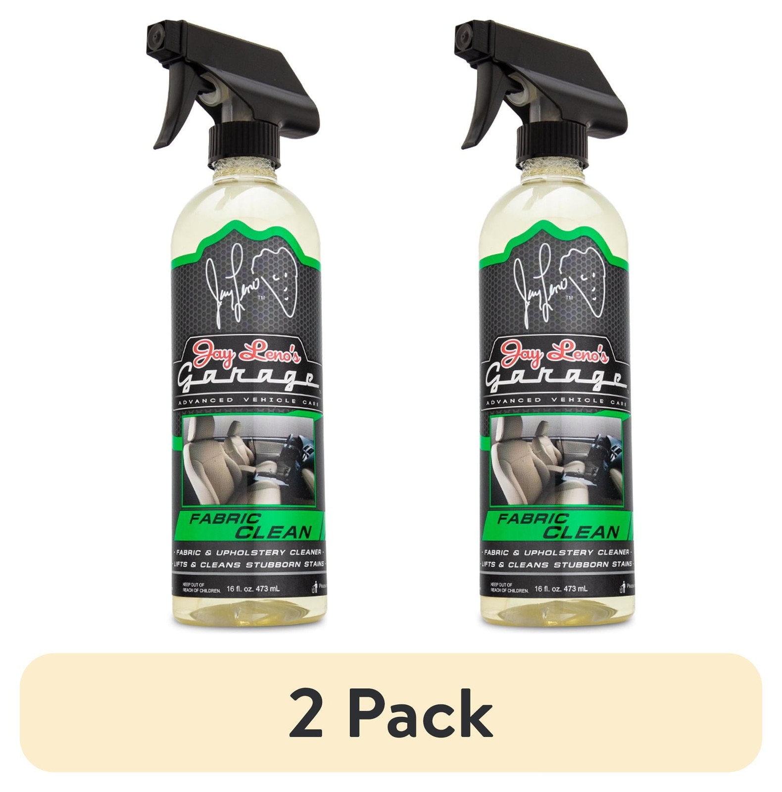 Jay Leno’s Garage Fabric Cleaner–For Car Cloth,Carpet & Upholstery,16 oz(2 Pack)