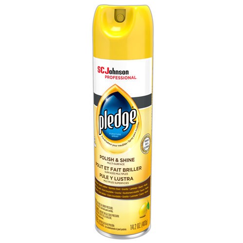 Pledge 301168 Furniture Polish, Lemon, 14.2 oz Aerosol Spray 6/Carton