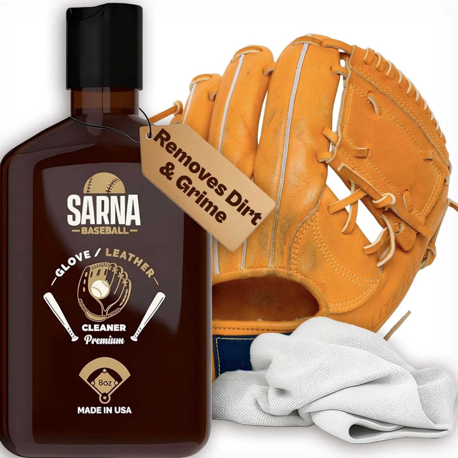 Leather Cleaner & Conditioner, 8 Oz – Glove Care, Softens & Protects Leather
