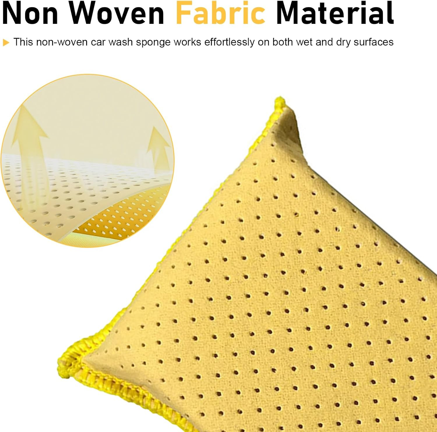 Car Windshield Cleaner Sponge Block, Super Absorbent Non-Woven Window Defogger,