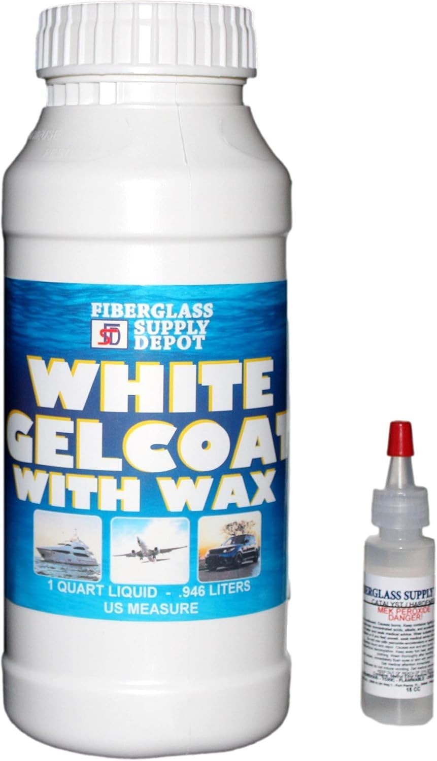 High-Viscosity White Gelcoat & Hardener Combo for Waterproof Boat Repairs
