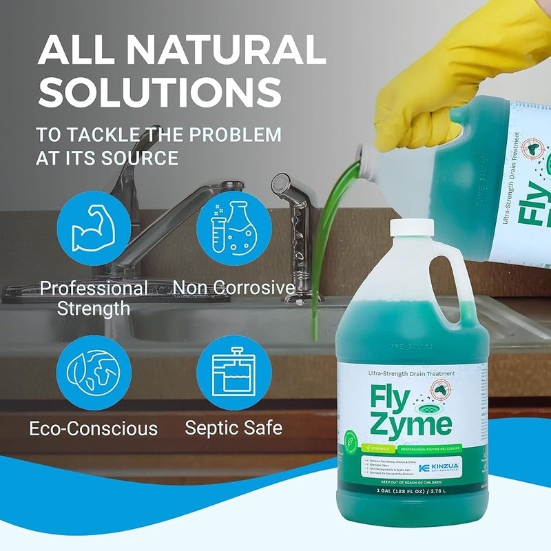 Fruit Fly Eliminator Enzyme Drain Cleaner Gel Safe Organic Remover Kitchen Bar