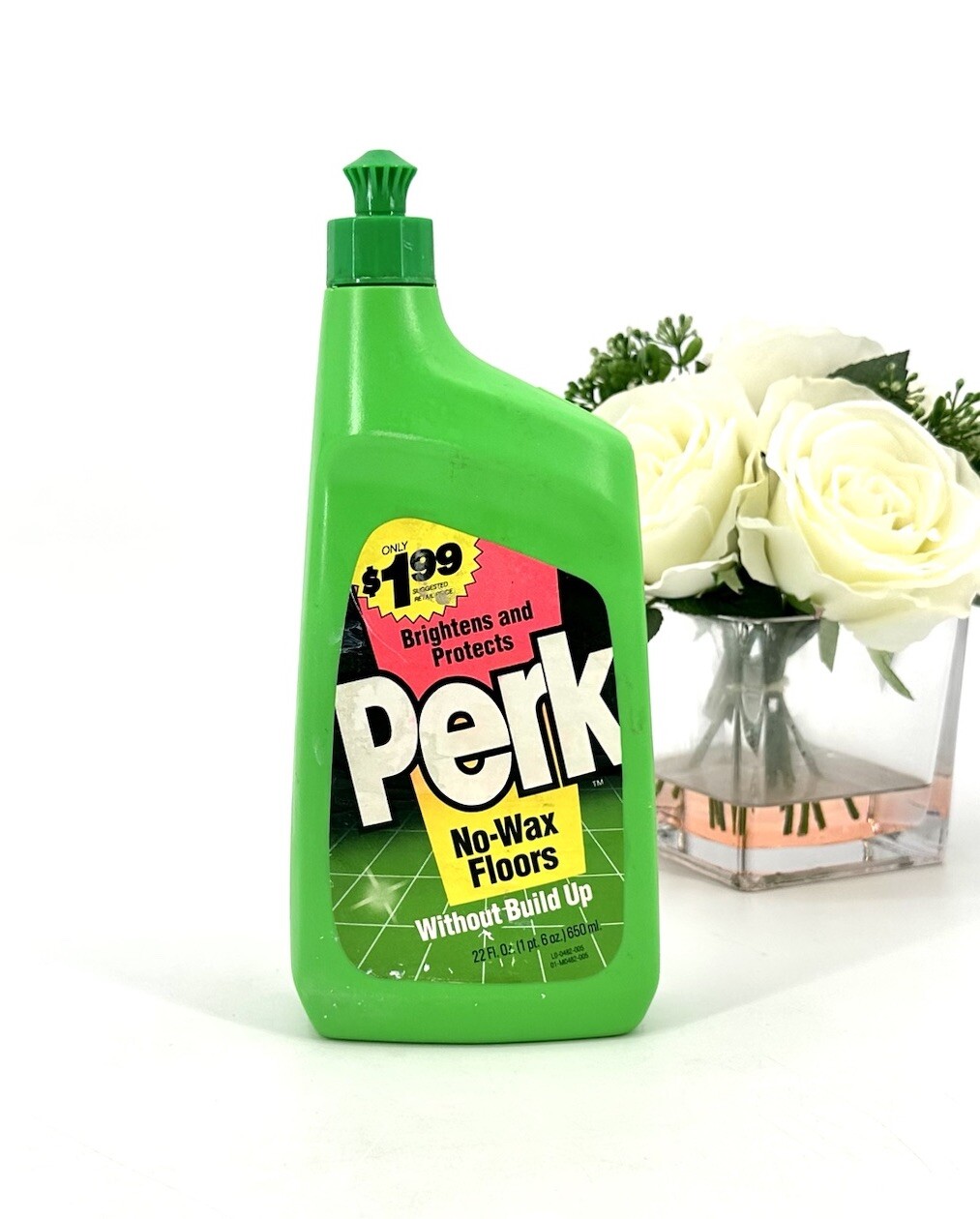 Vintage Perk No-Wax Floor Cleaner 22 oz Bottle Appears Full Advertising Prop