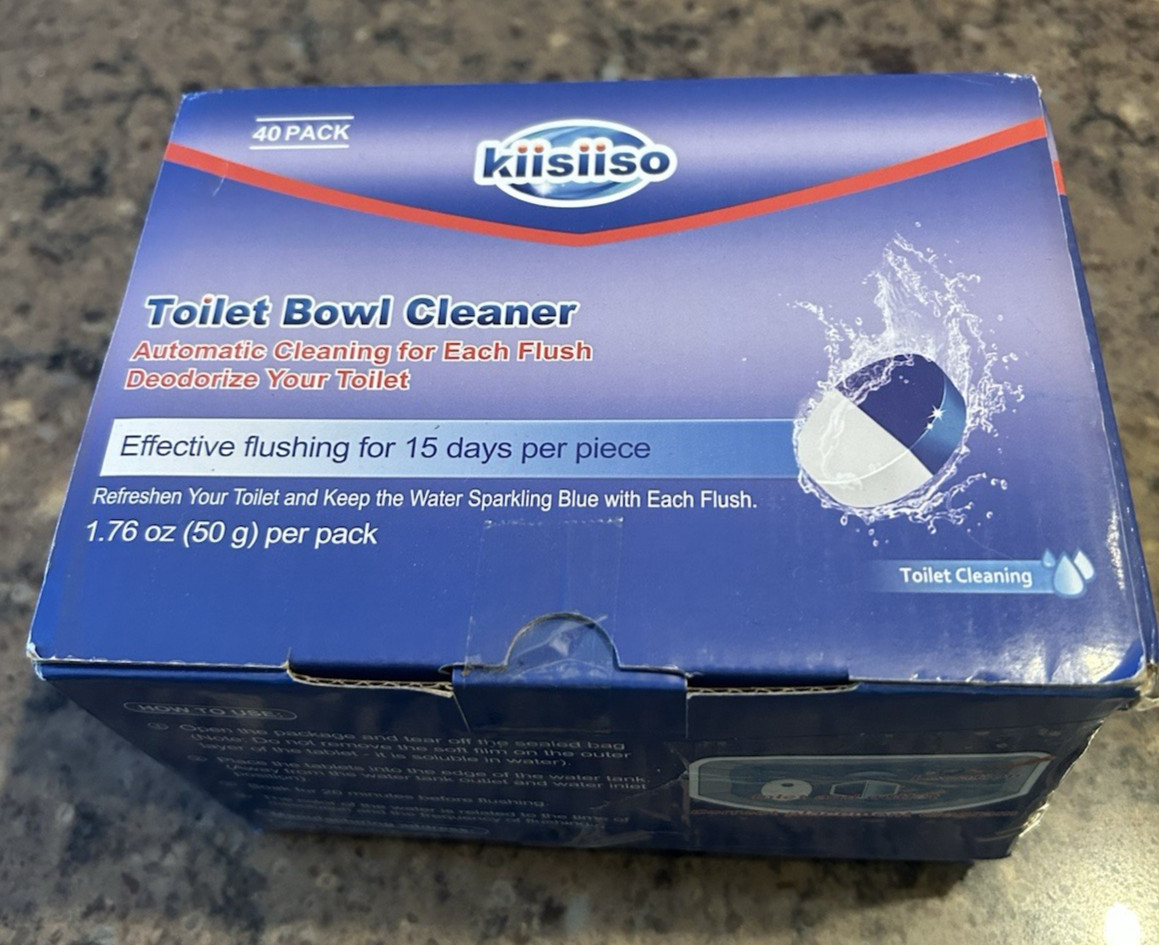 Toilet Bowl Cleaner Tablets – 40 Pack Long-Lasting Formula – Septic Safe & Fresh