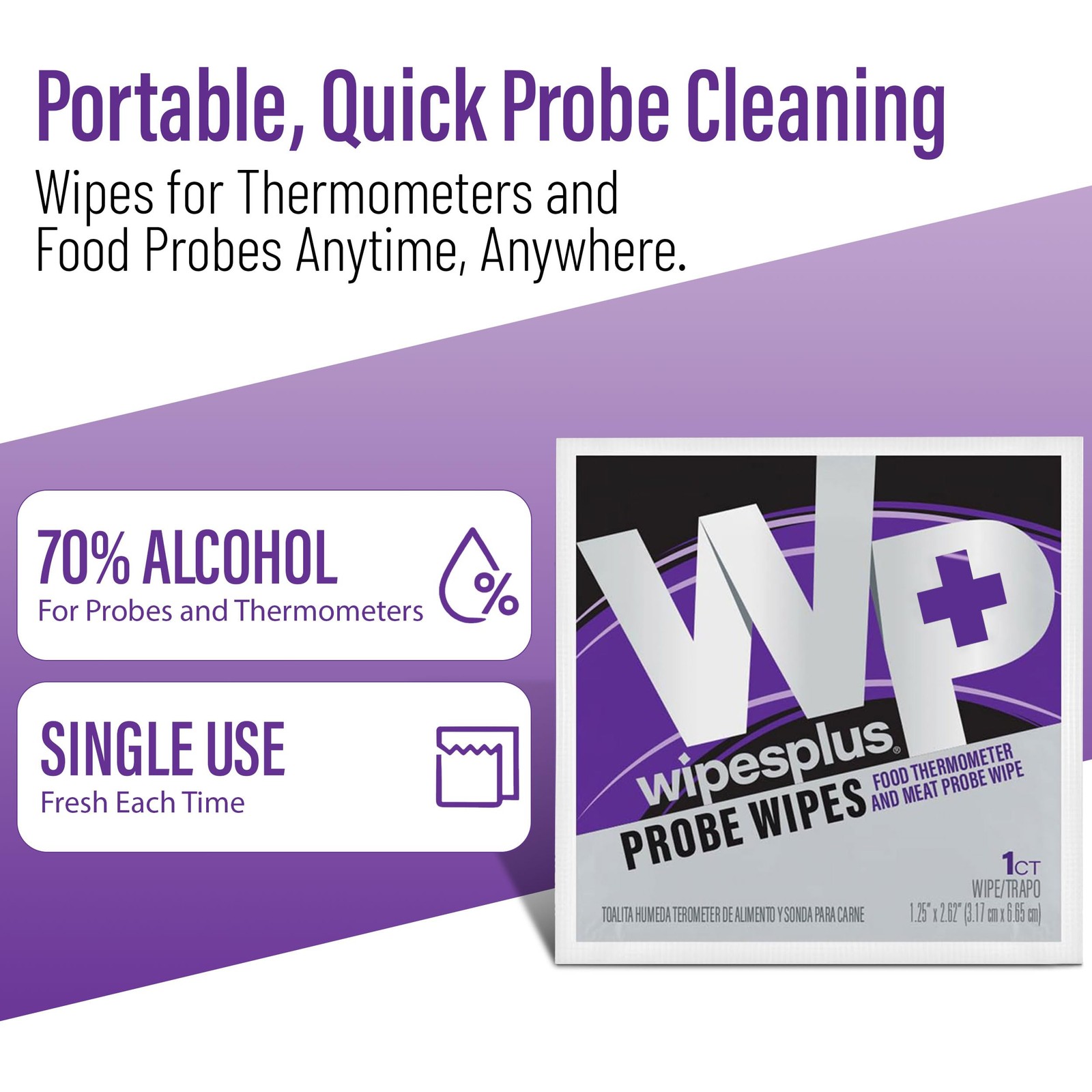 Wipesplus Thermometer Probe Wipes 70 Isopropyl Alcohol Wipes Individually