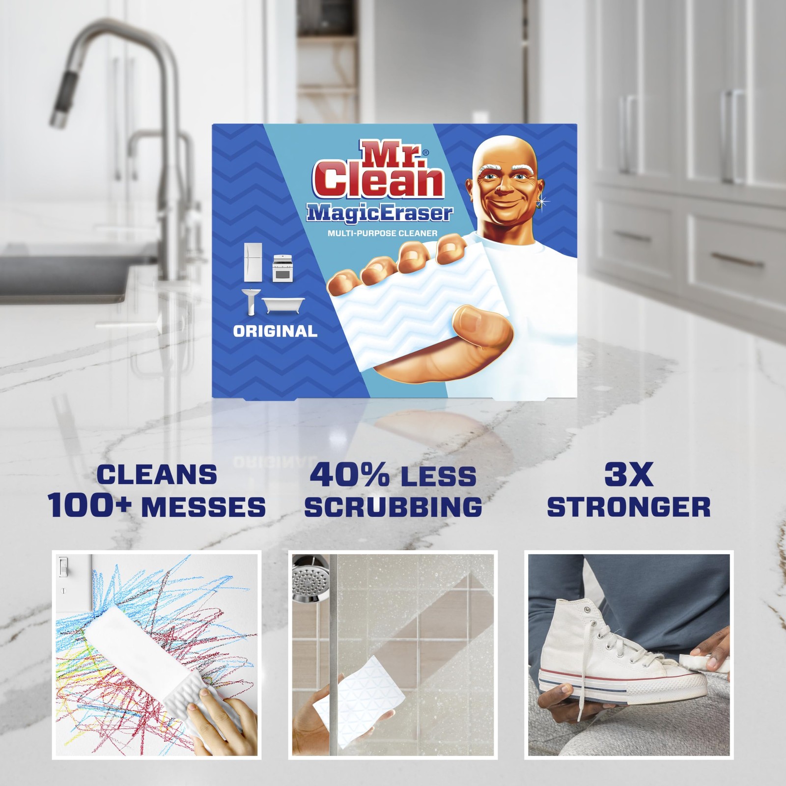 Mr. Clean Magic Eraser Original Cleaning Pads, 6 Count (Pack of 1), White