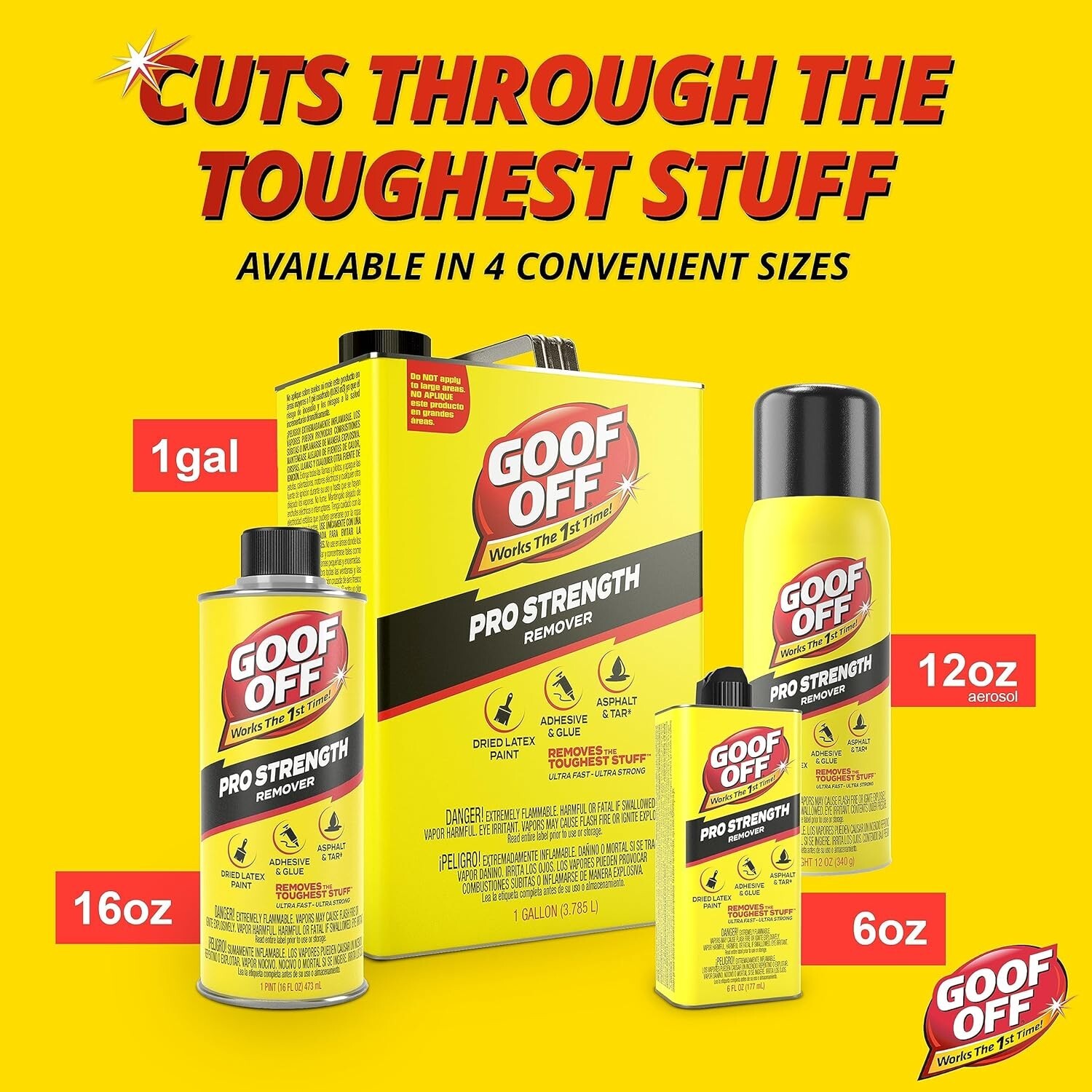 Goof Off FG653 Professional Pro Strength Paint & Graffiti Remover , 16 Ounce