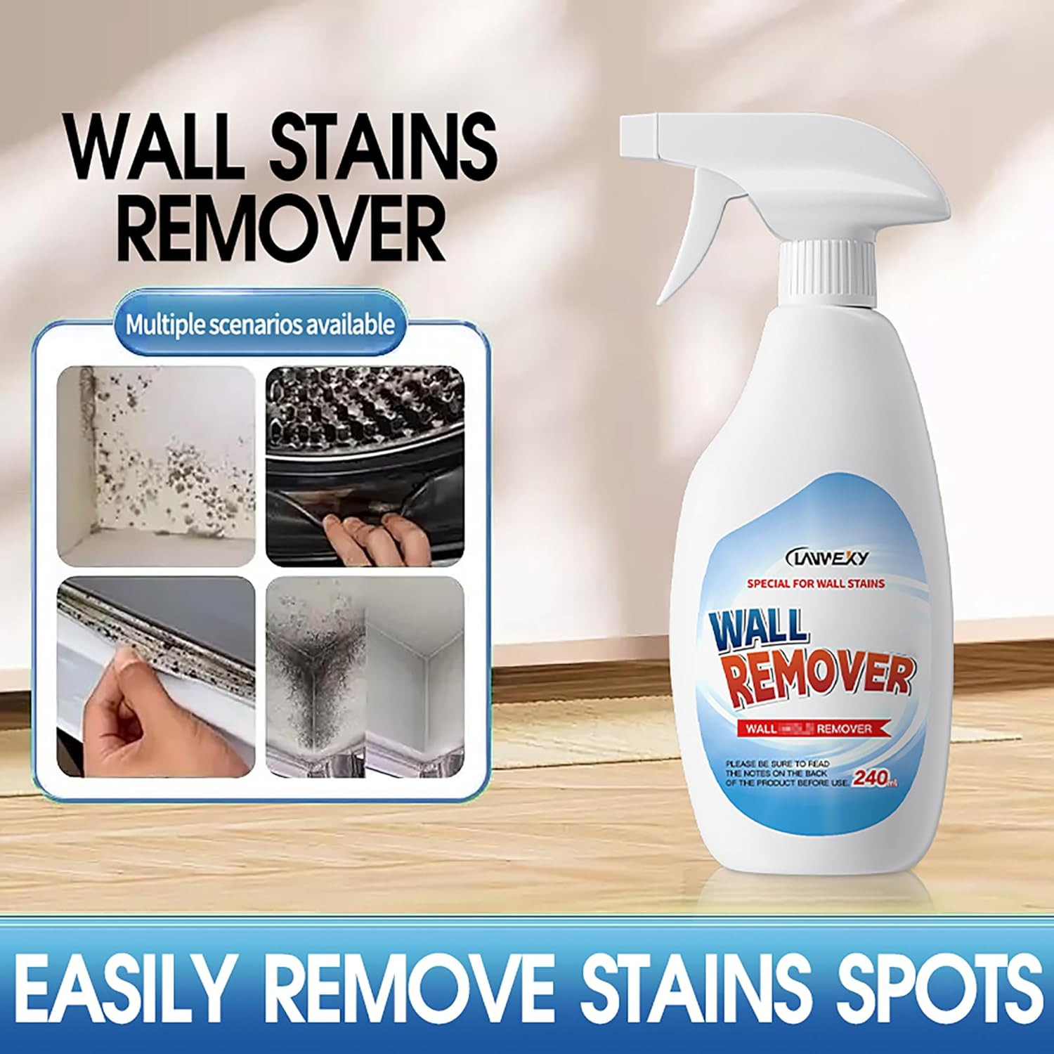 -Highly Effective Removal Spray,Wall Cleaner Spray-Bathroom Foam Cleaner for Sho