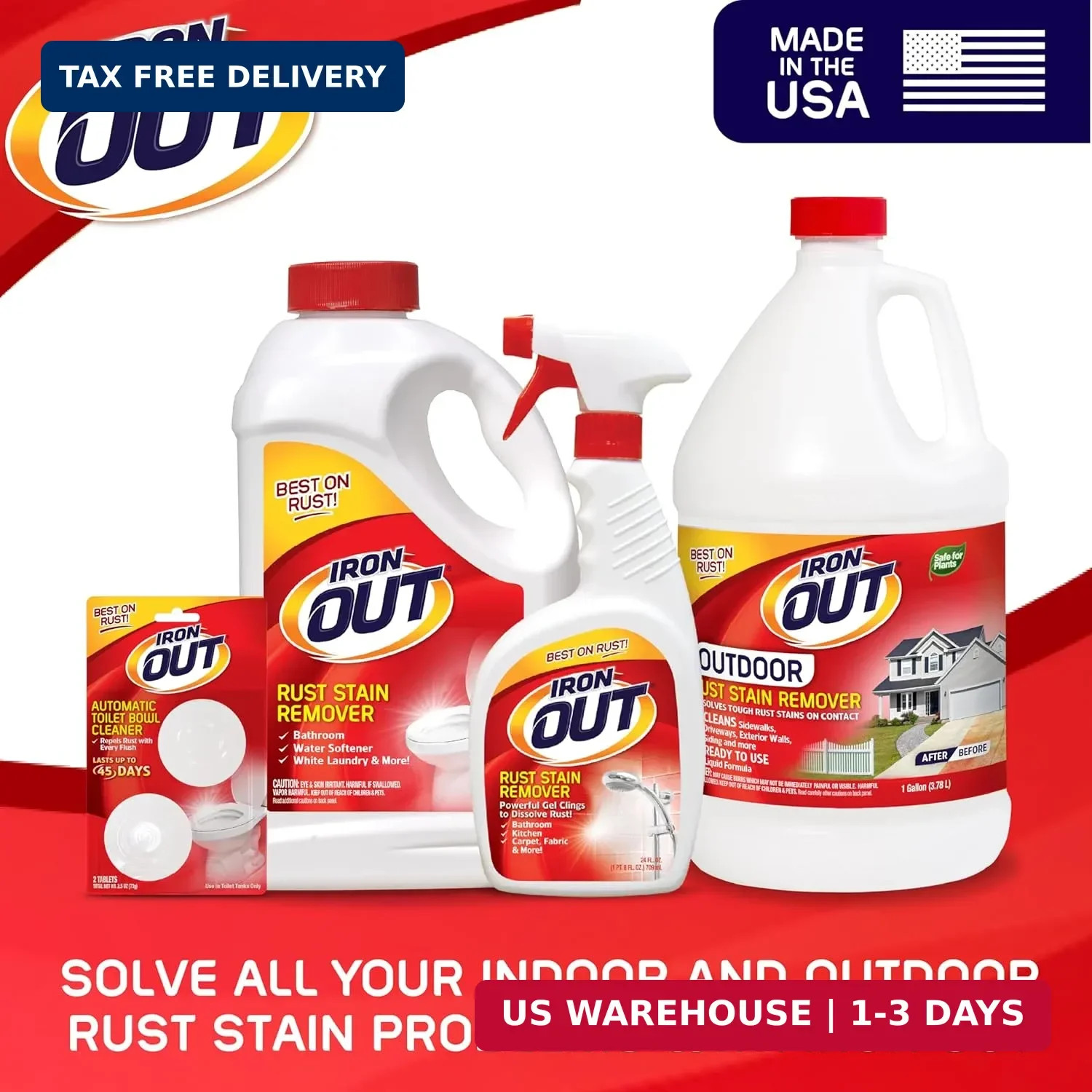Iron OUT Liquid Rust Stain Remover, Pre-mixed, Quickly Removes Rust Stains from