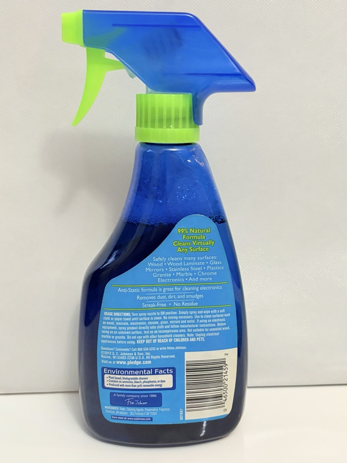 2x Pledge Multi-Surface Everyday Natural Cleaner 16 oz Spray & 25 Wipes Citrus