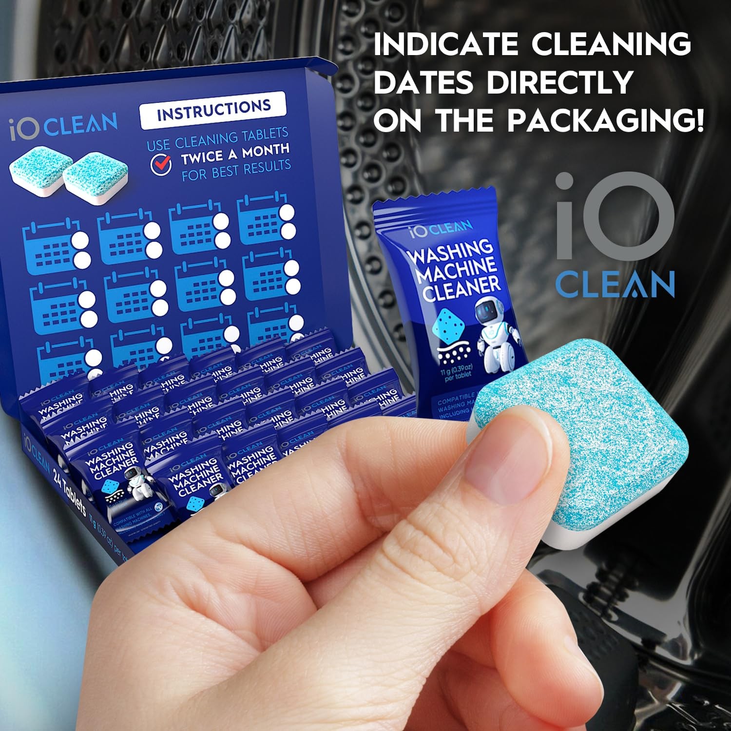 24 PCS Washing Machine Cleaner Descaler Tablet Deep Clean Washer 1 Year