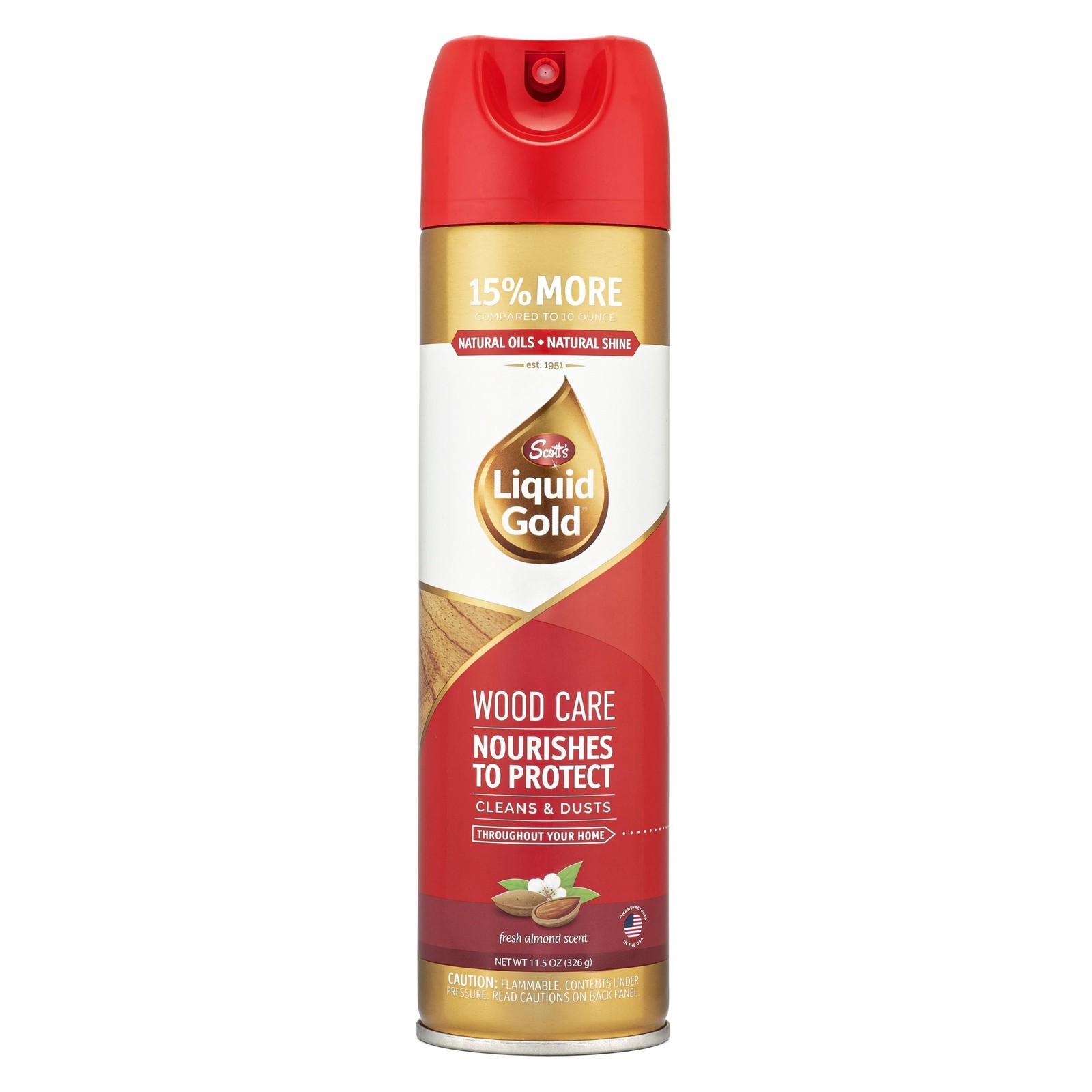 Wood Cleaner Polish and Protector Fresh Almond Scent 11.5 oz.