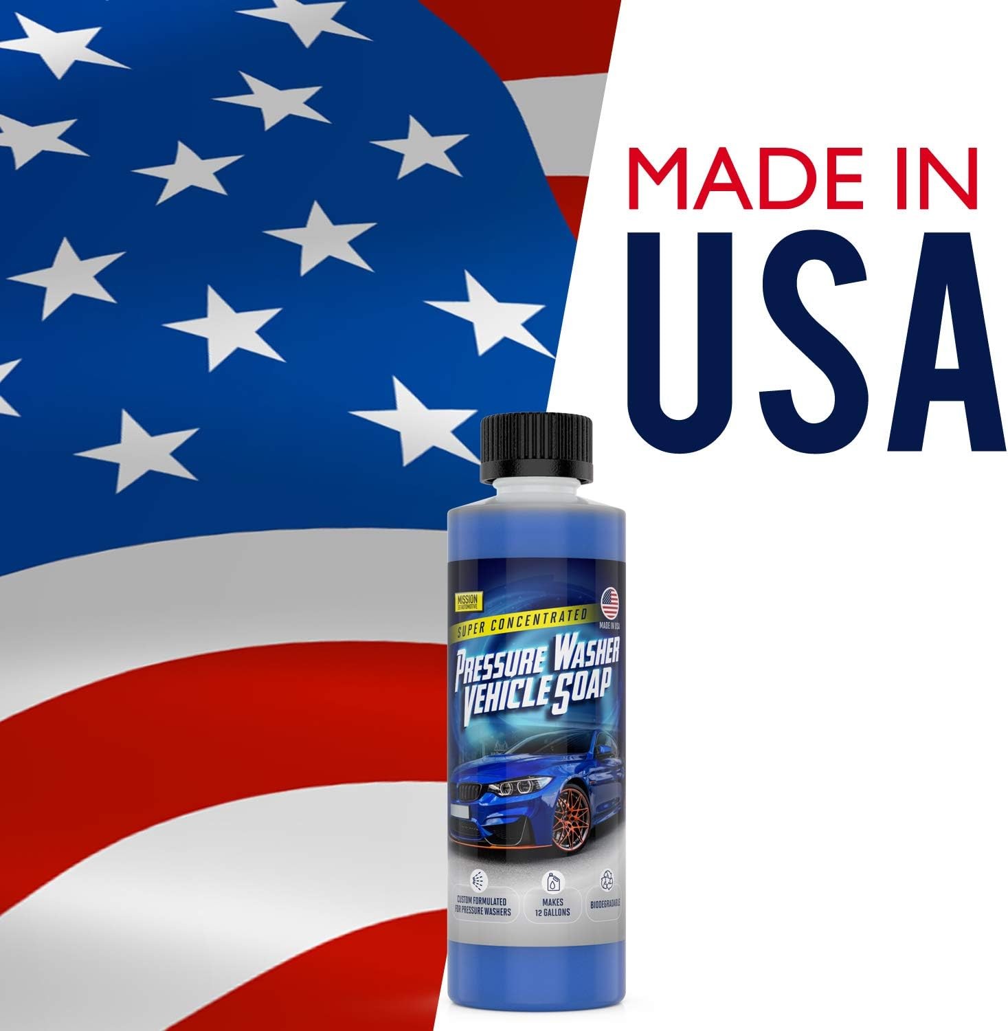 Car Wash Soap Concentrate – 8 Fl Oz 12-Gallon Yield – Biodegradable Formula & Pr