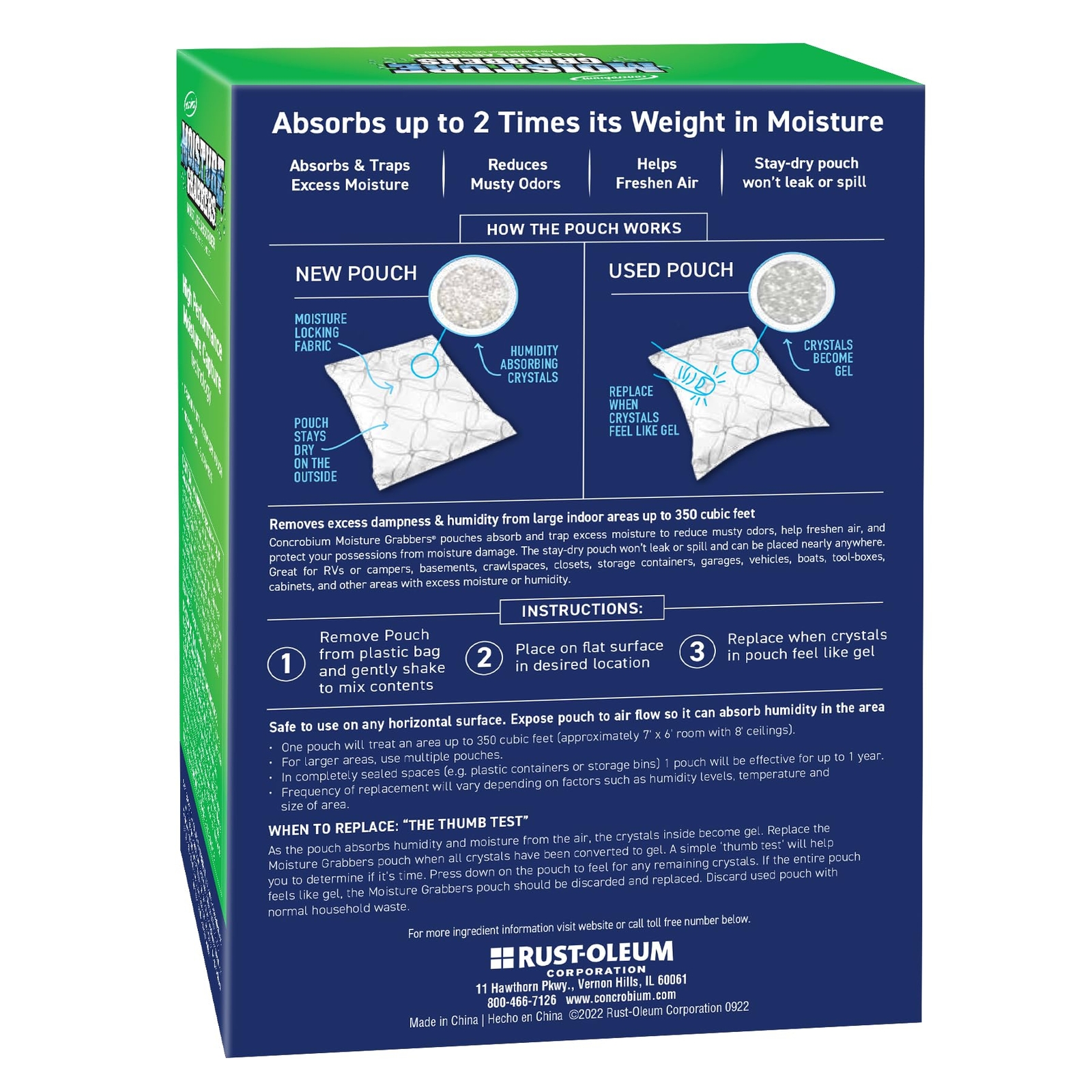 Concrobium Moisture Grabbers 1.72lb Absorbs Humidity Prevents Odors and Damage