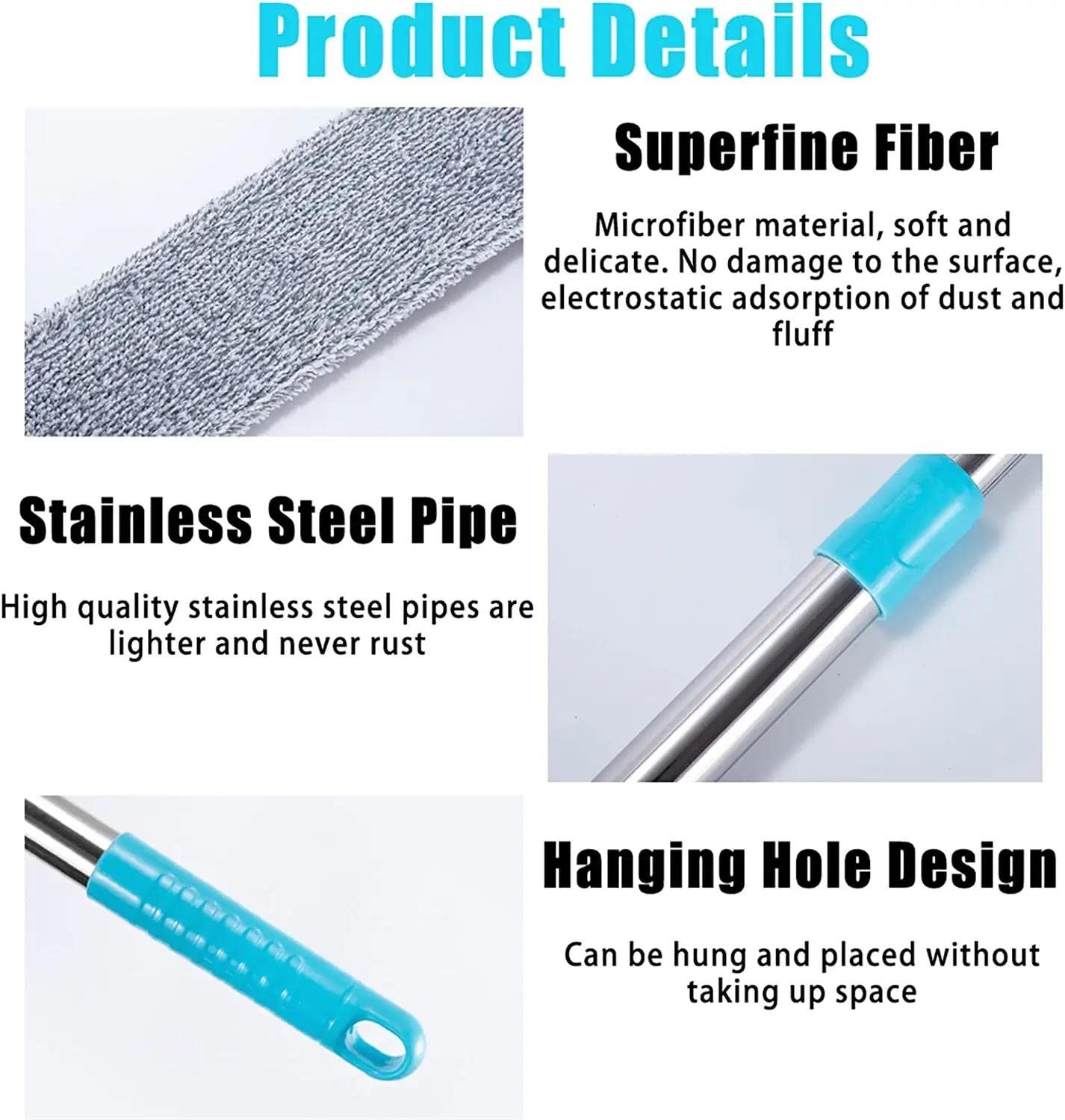 Retractable Gap Dust Clean Under Appliance Microfiber Duster Dust Cleaning Br…
