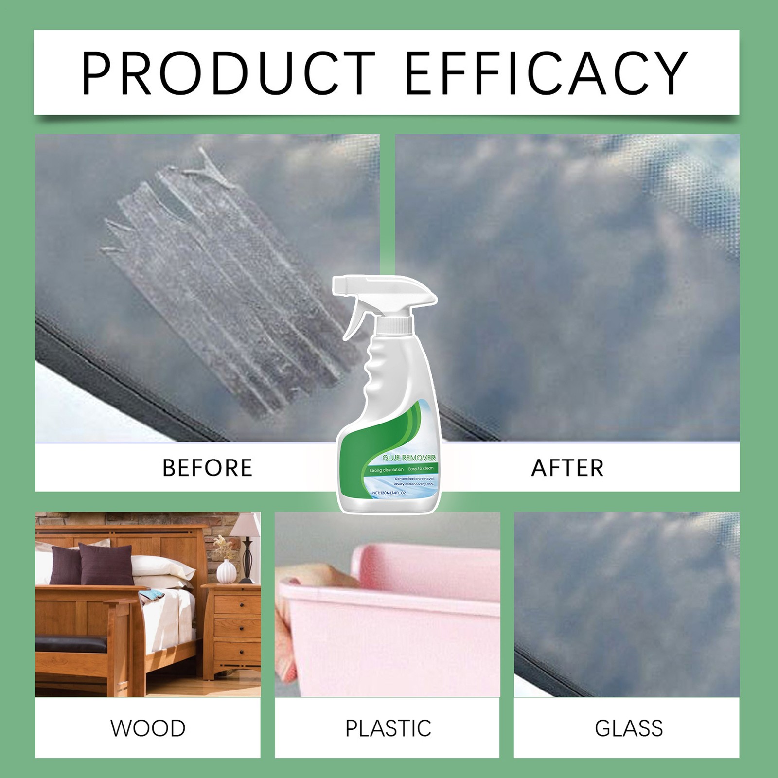 Adhesive Glue Remover Spray for Sticker Tape Residue, 120ml Heavy Duty Cleaner