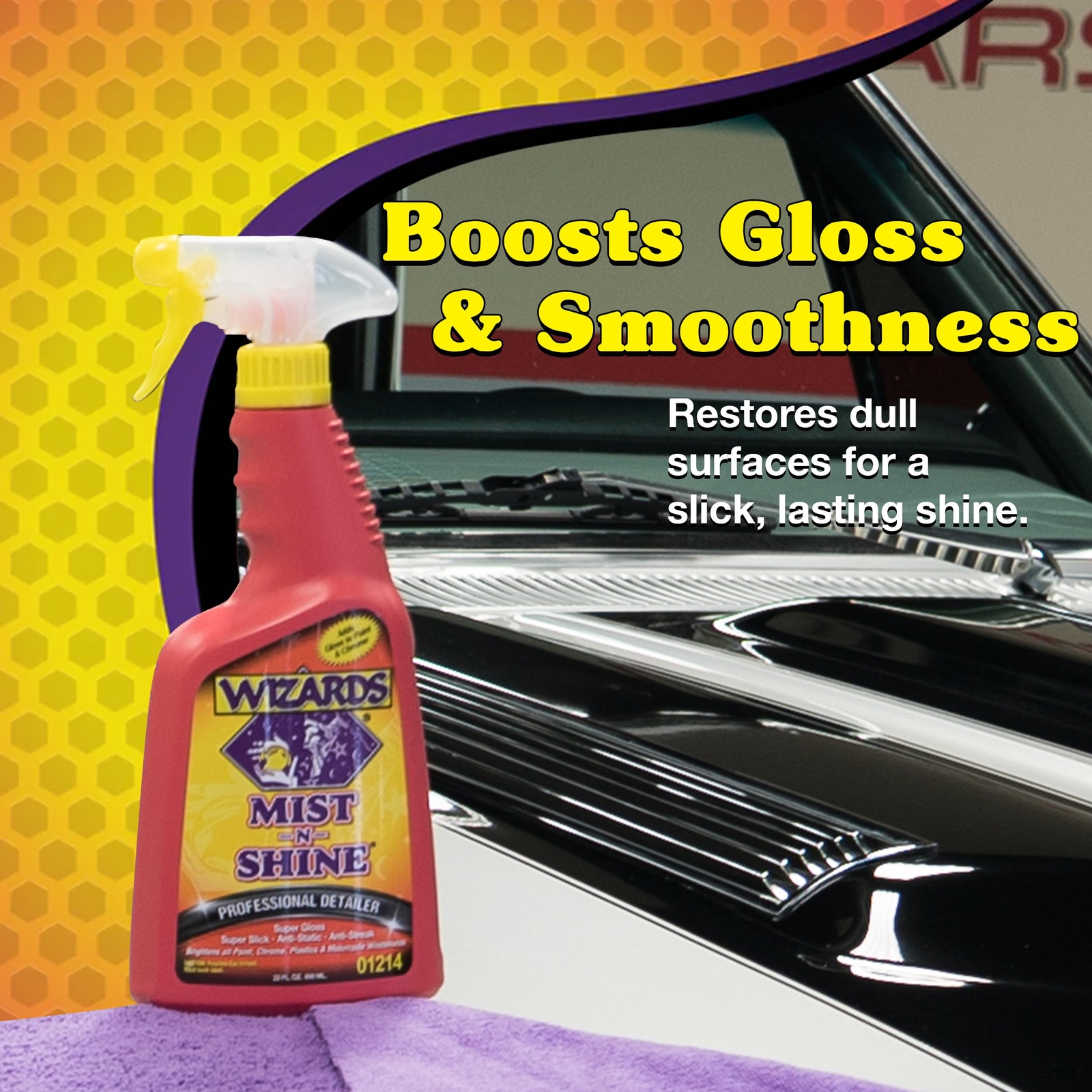 Wizards Mist-N-Shine Professional Detailer Glass Cleaner Scratch Remover 22 oz